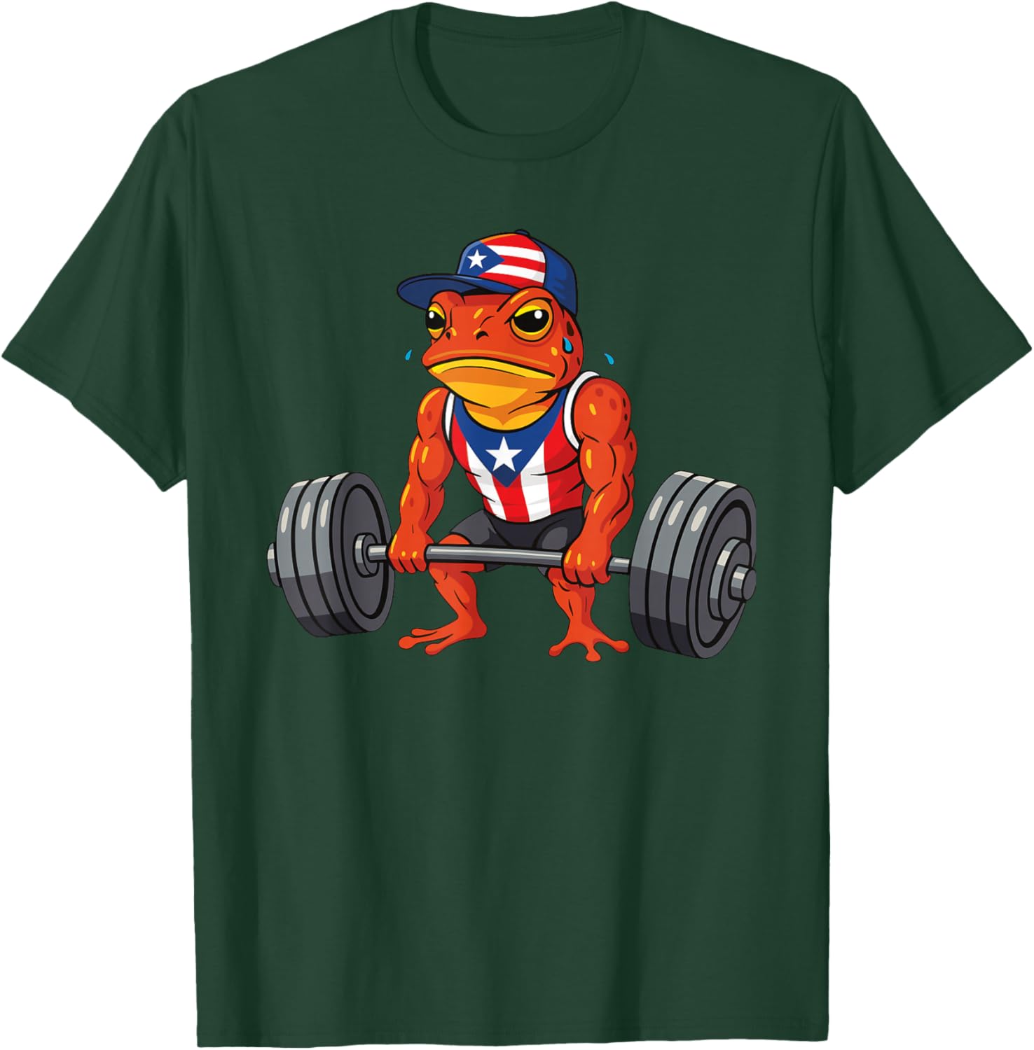 Taino Coqui Frog Gym Training T-Shirt with Puerto Rico Flag Design - 2