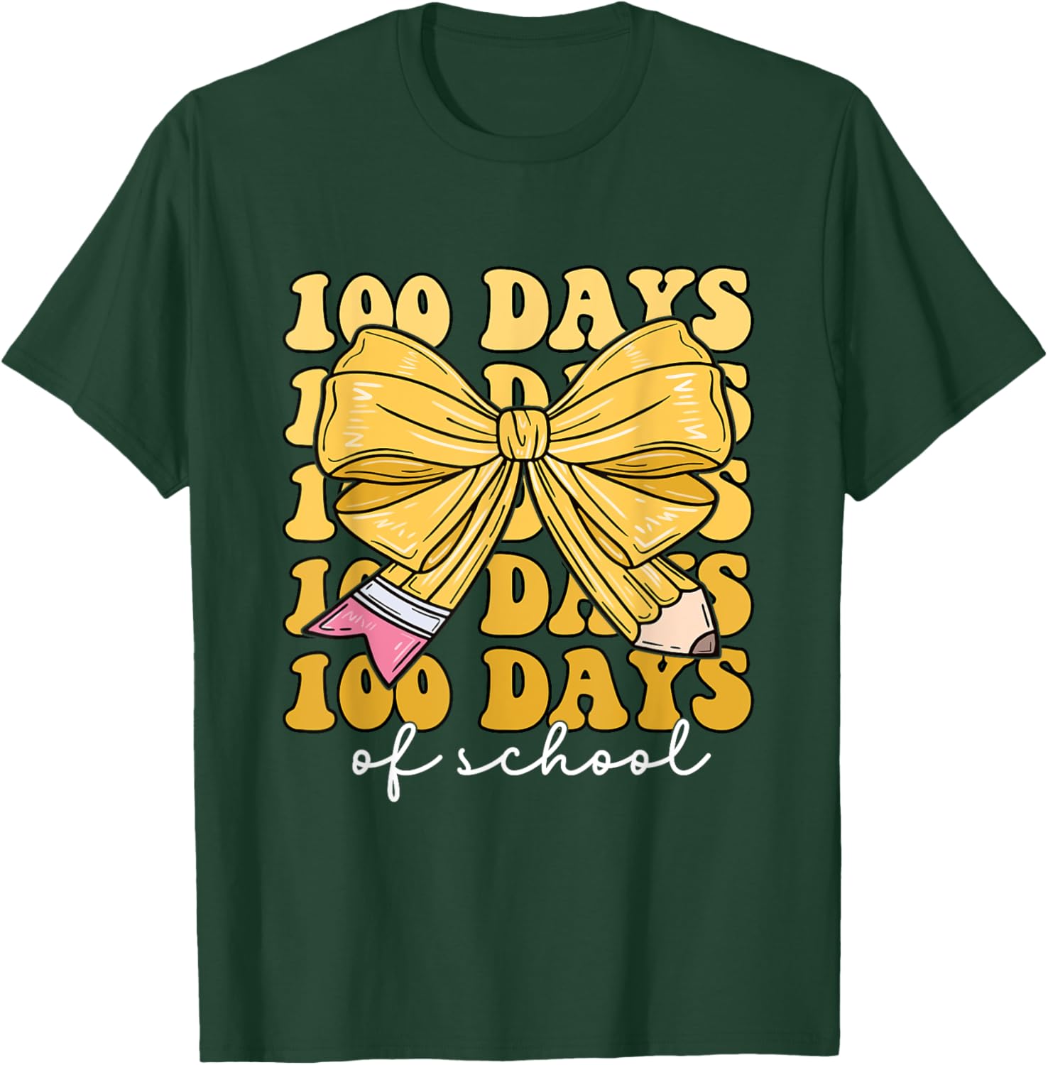 100 Days of School Coquette Bow T-Shirt for Girls Fun and Stylish - 11