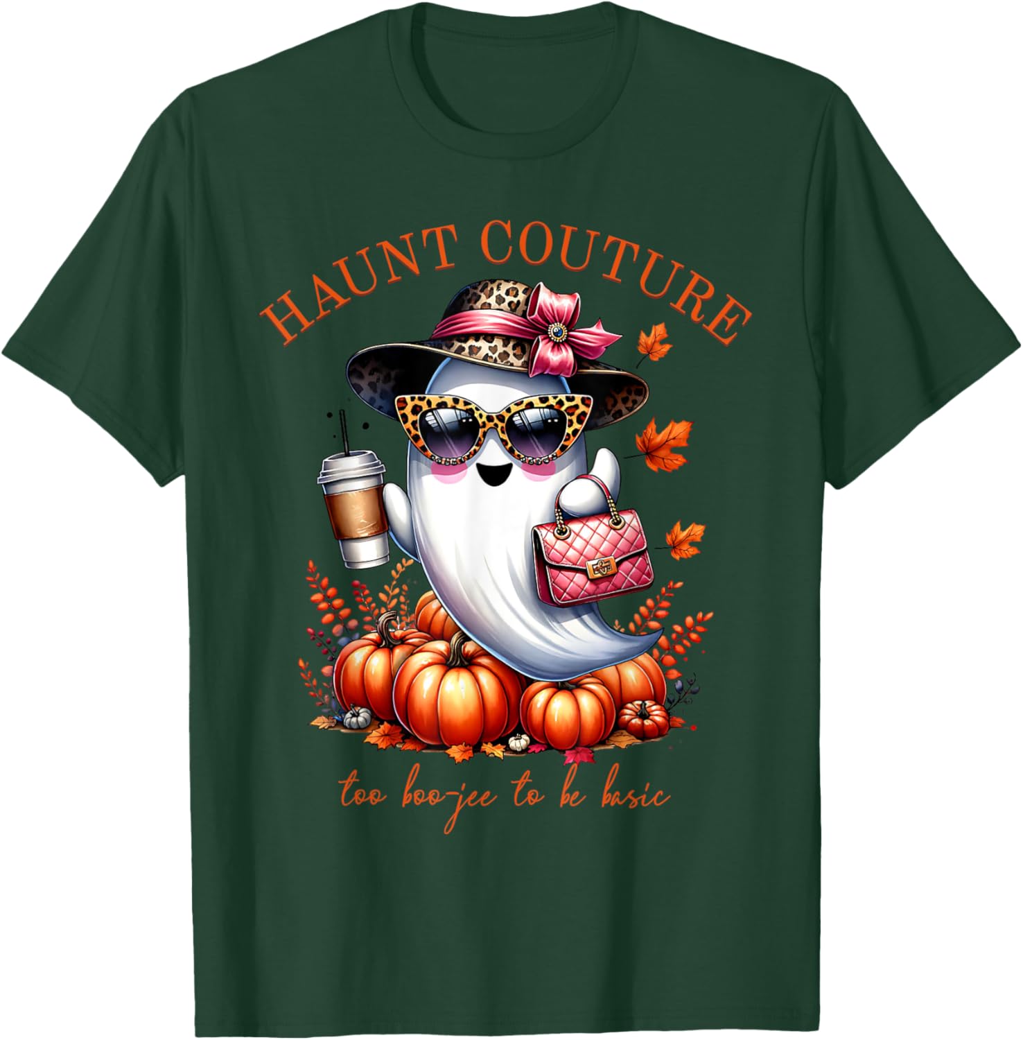 Haunt Couture Too Boojee to be Basic Funny Ghost Halloween T-Shirt - 4