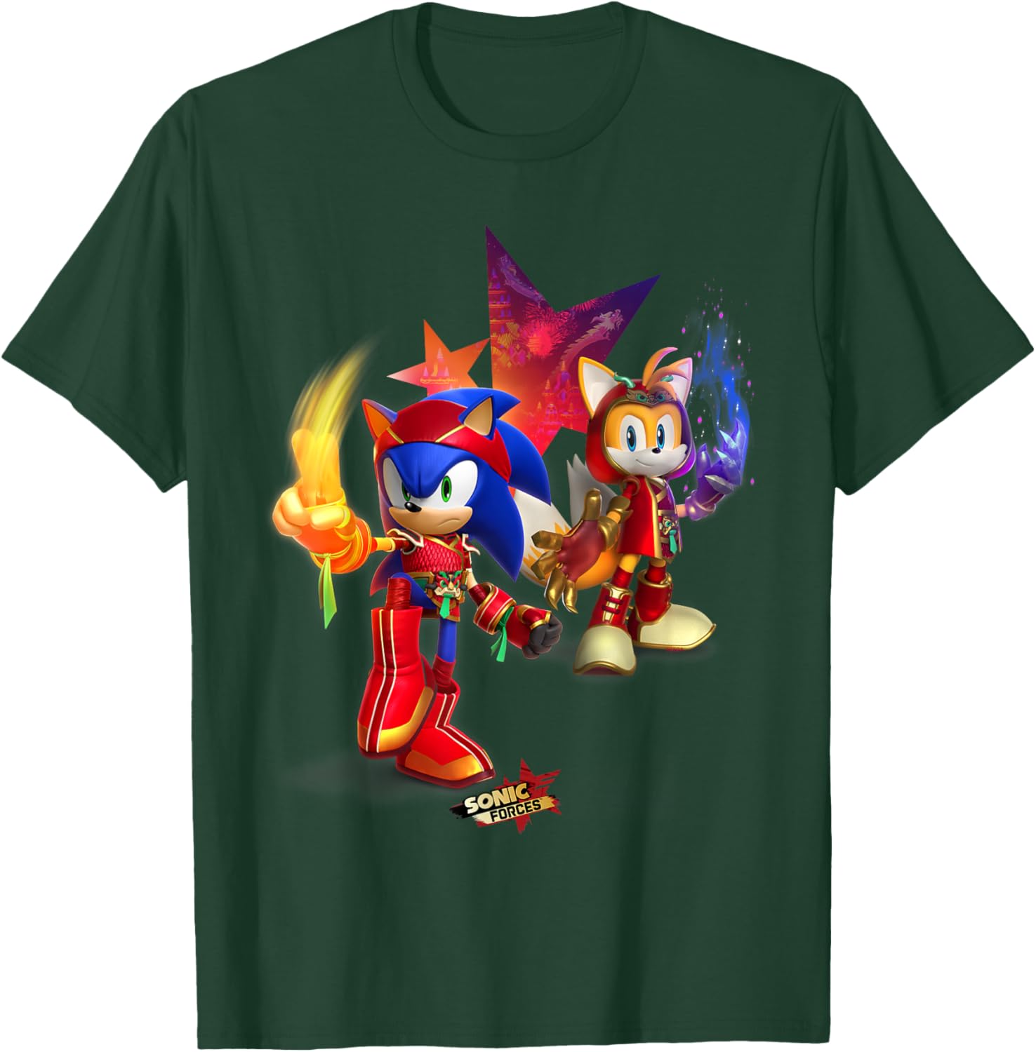 Sonic Forces Dragonfire Sonic and Dragonclaw Tails T-Shirt for Fans - 16