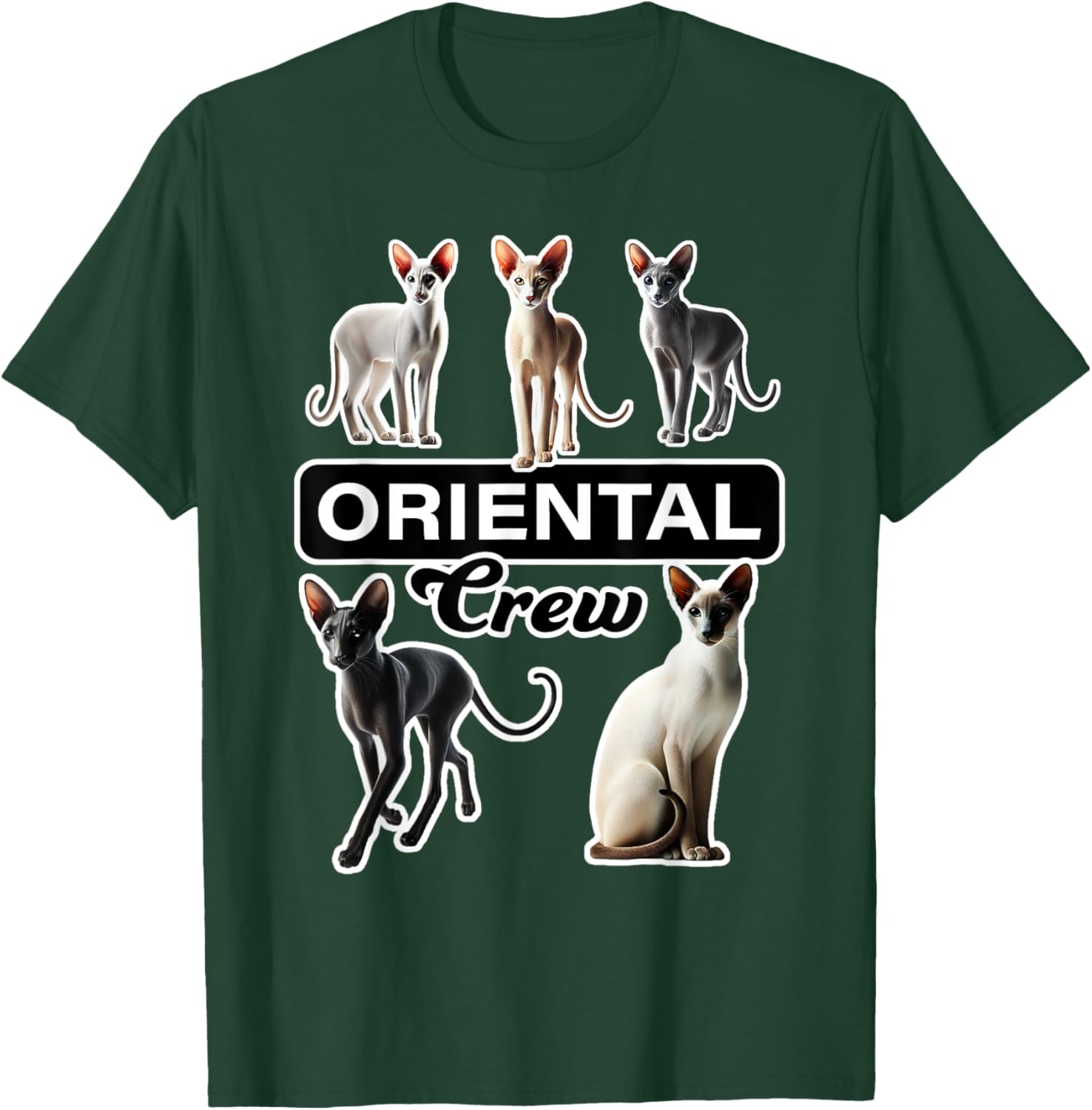 Oriental Cat Crew T-Shirt for Cat Lovers - Stylish and Comfortable Wear - 9