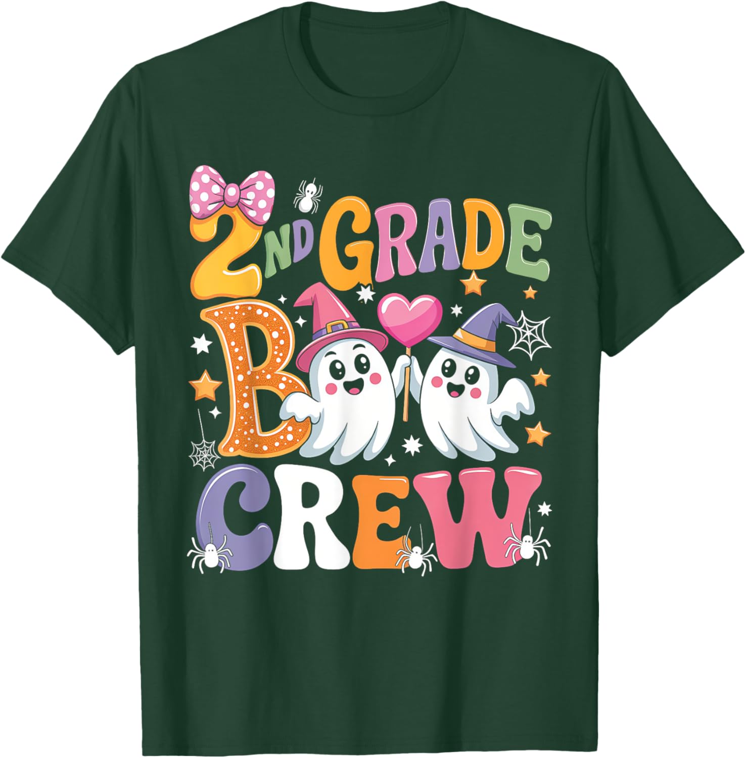 Happy Halloween T-Shirt for 2nd Grade Boo Crew Teacher and Kids - 13
