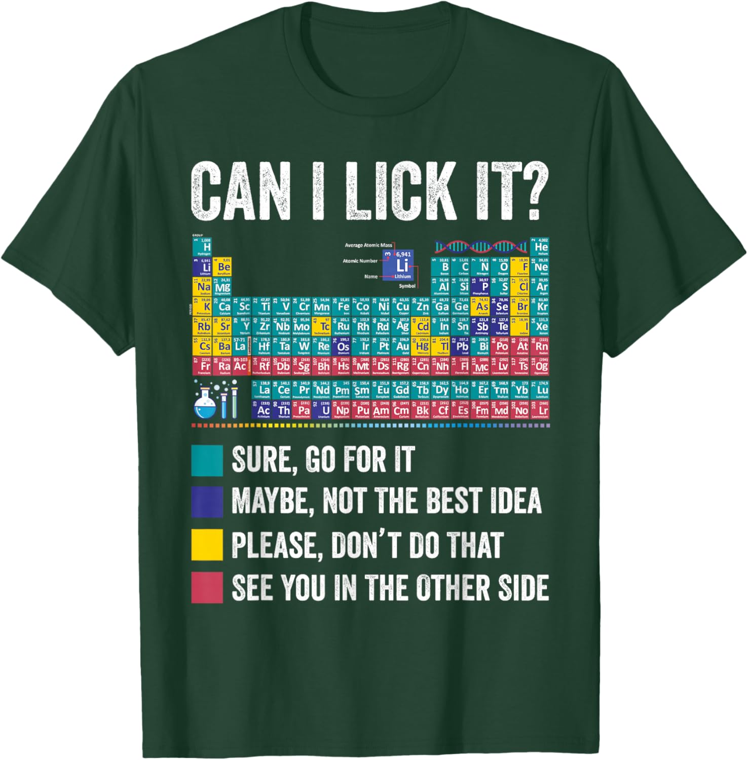 Fun Can I Lick It Periodic Table T-Shirt for Science Teachers and Fans - 5