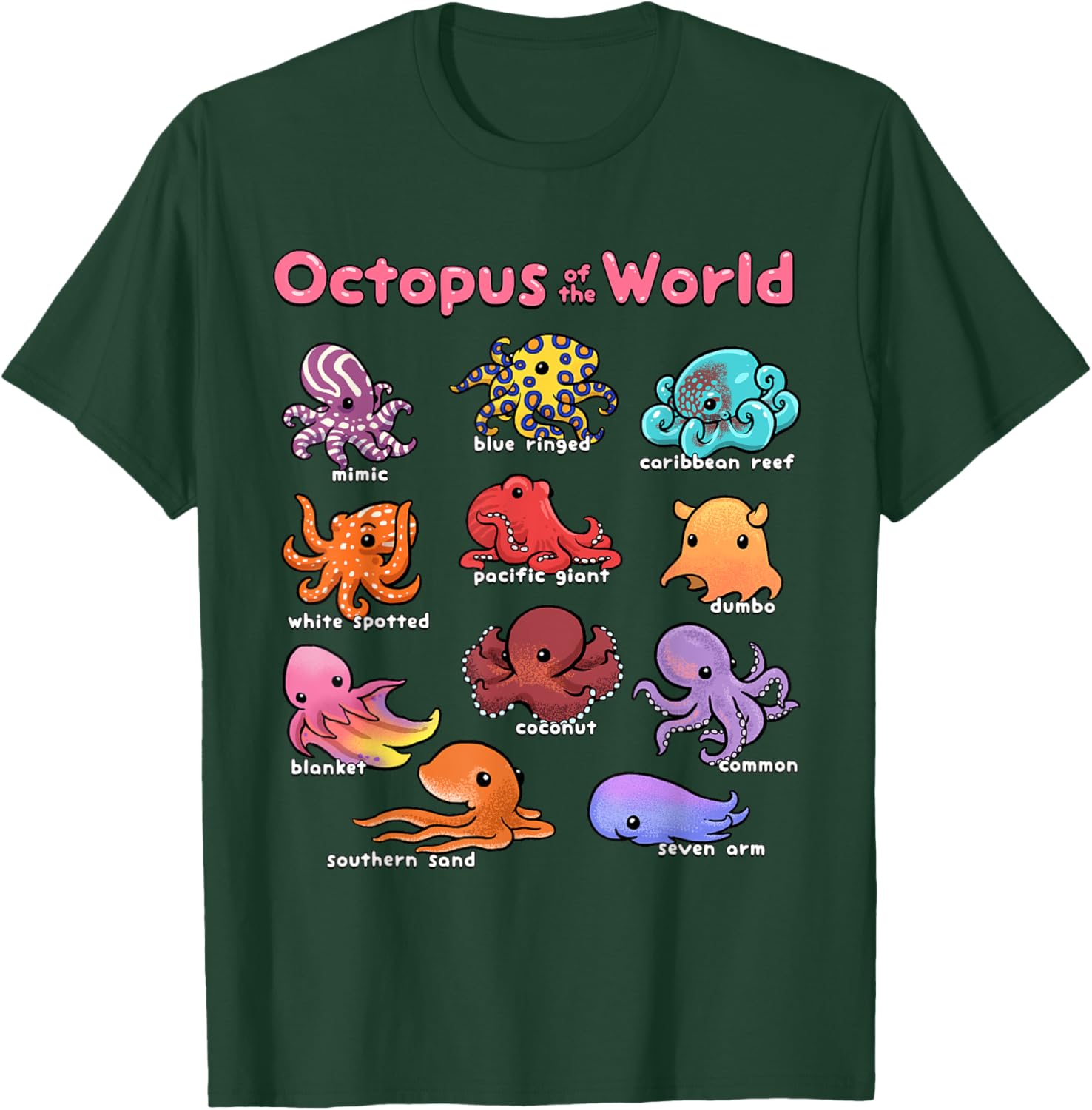 Octopus Sea Animals T-Shirt for Marine Life Lovers and Ocean Enthusiasts - 17