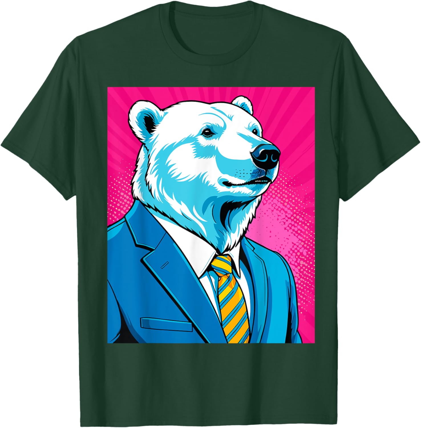 Pop Art Polar Bear in Suit T-Shirt for Fun and Unique Fashion - 21