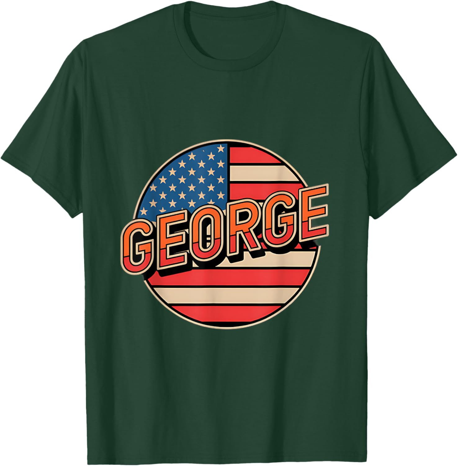 Personalized GEORGE USA Flag T-Shirt for Proud Patriots - 5