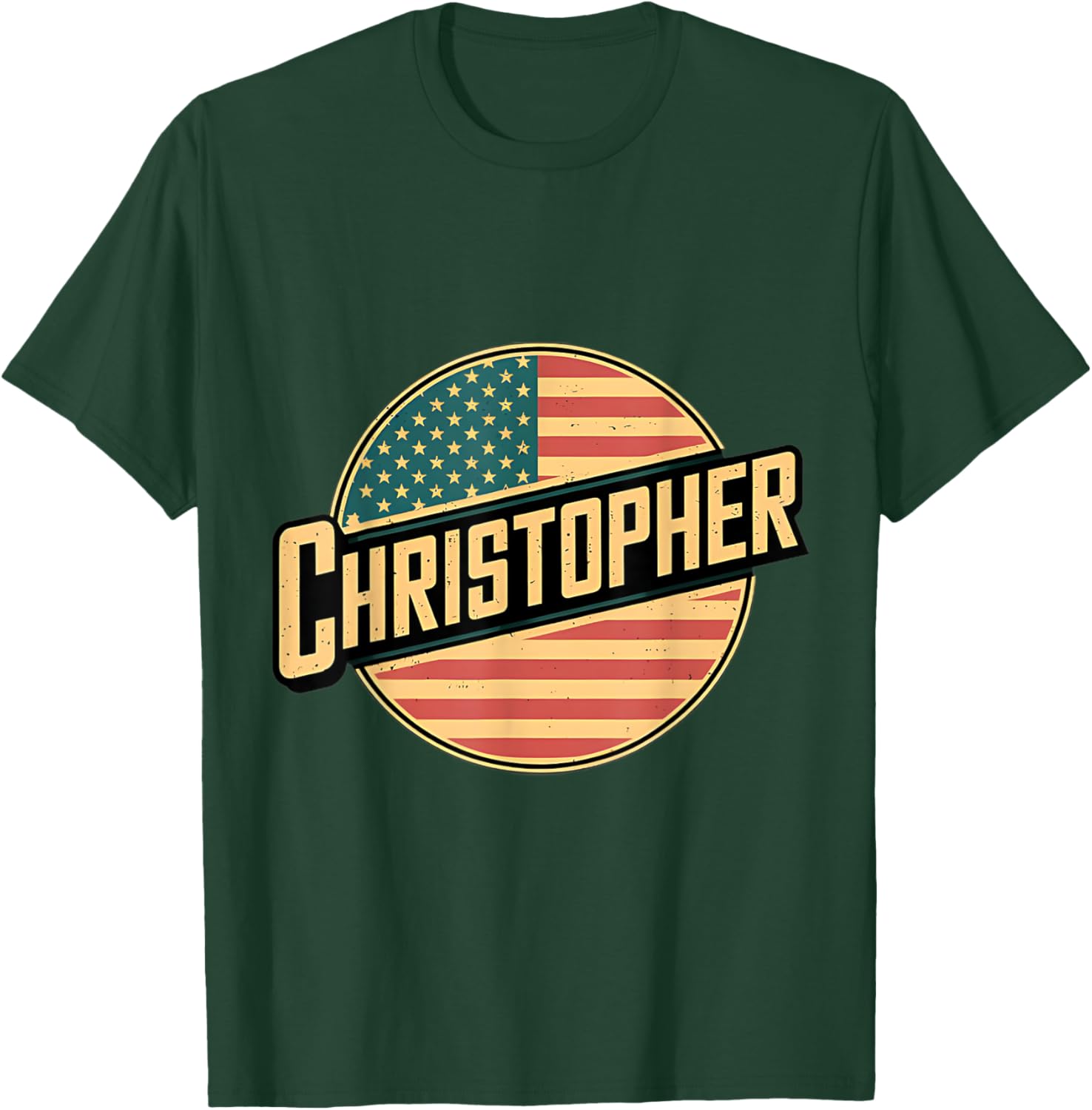 Personalized CHRISTOPHER USA Flag T-Shirt for Patriotic Style - 7