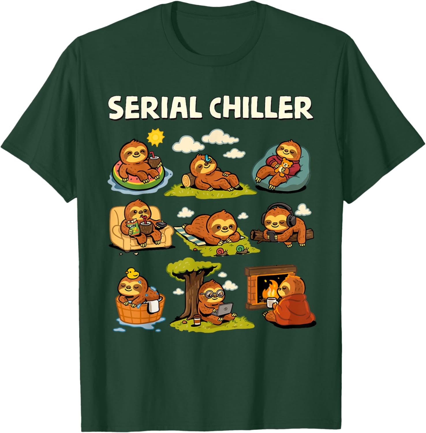 Serial Sloth Chiller T-Shirt for Relaxed Retirement and Lazy Days - 13
