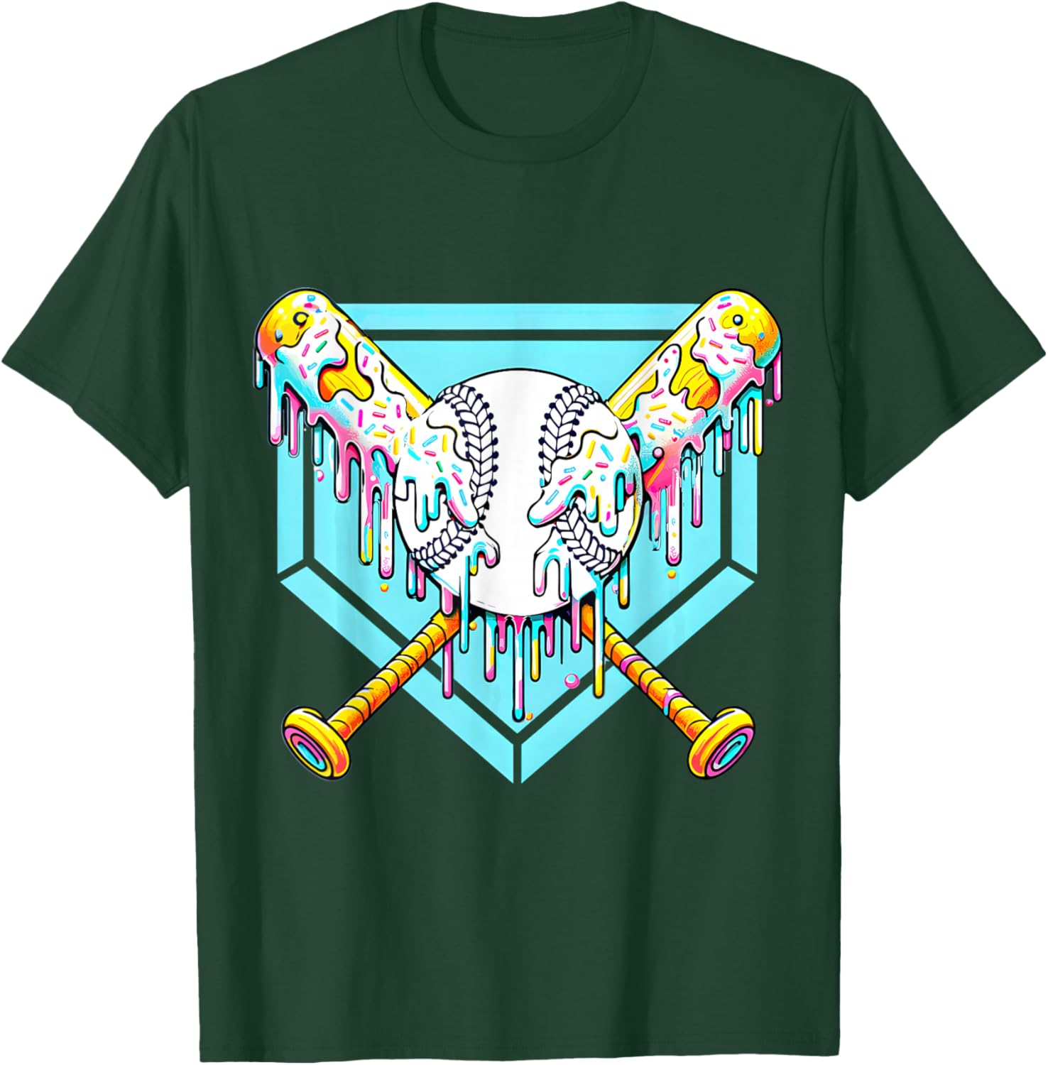 Youth Baseball Drip Ice Cream T-Shirt Fun Apparel for Young Athletes - 27