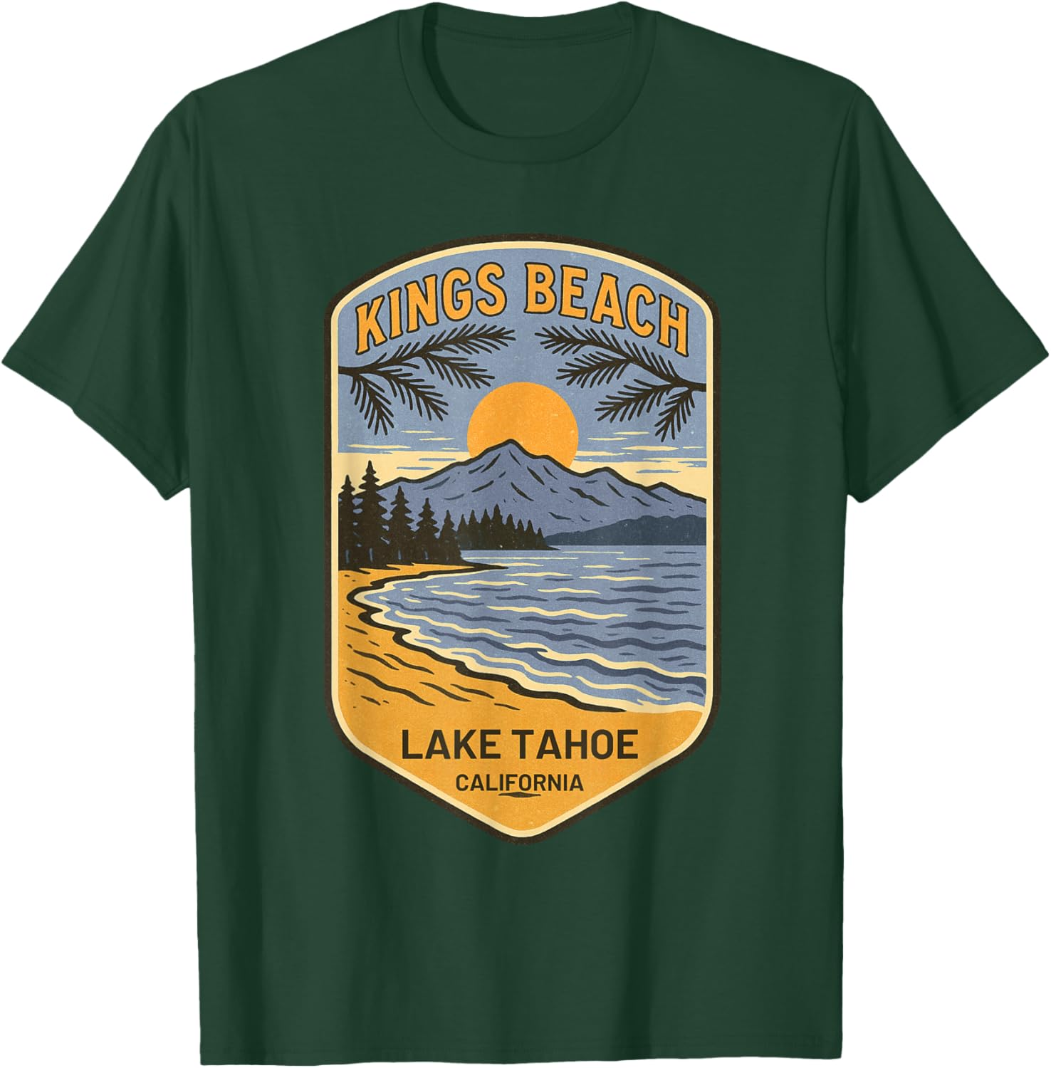 Retro Kings Beach Lake Tahoe T-Shirt Vintage Art Souvenir Apparel - 21