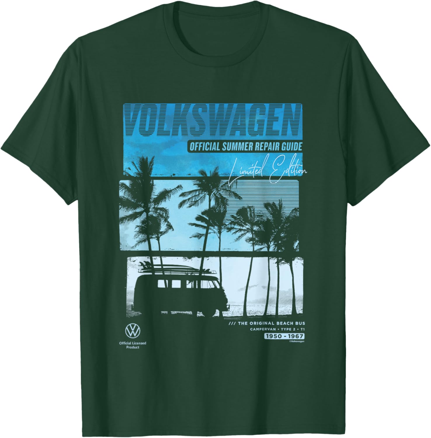 Volkswagen Type 2 T1 Beach Bus Repair Guide T-Shirt for Summer Fun - 3