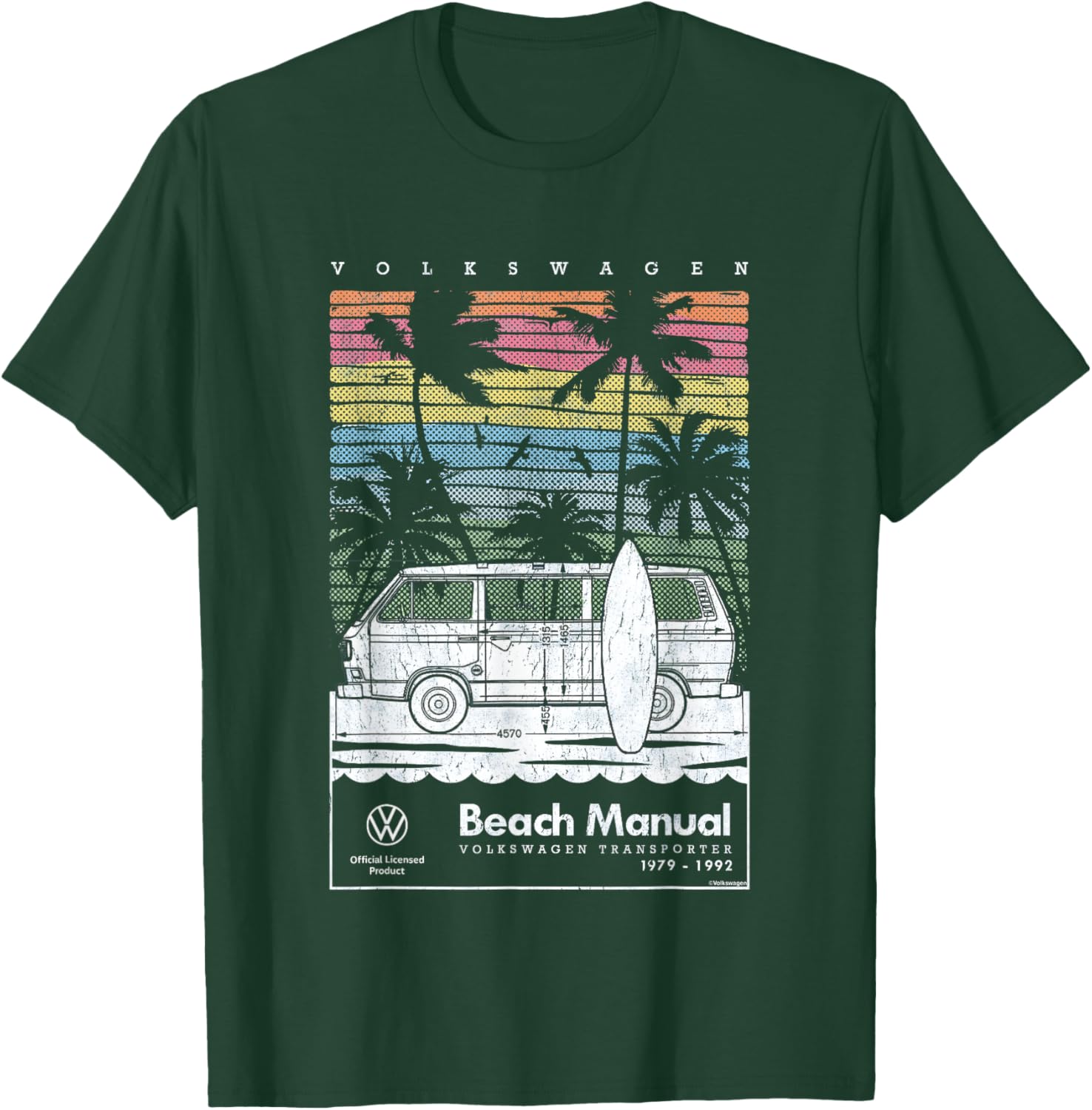 Volkswagen Transporter T3 Beach Manual T-Shirt for Van Life Lovers - 3