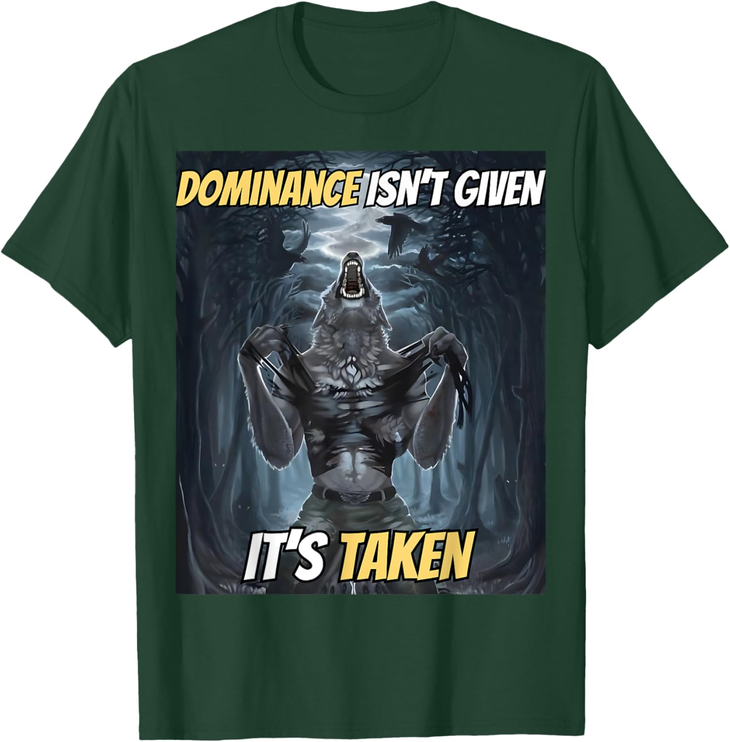 Y2K Alpha Wolf Meme T-Shirt - Dominance Isn't Given, It's Taken - 11
