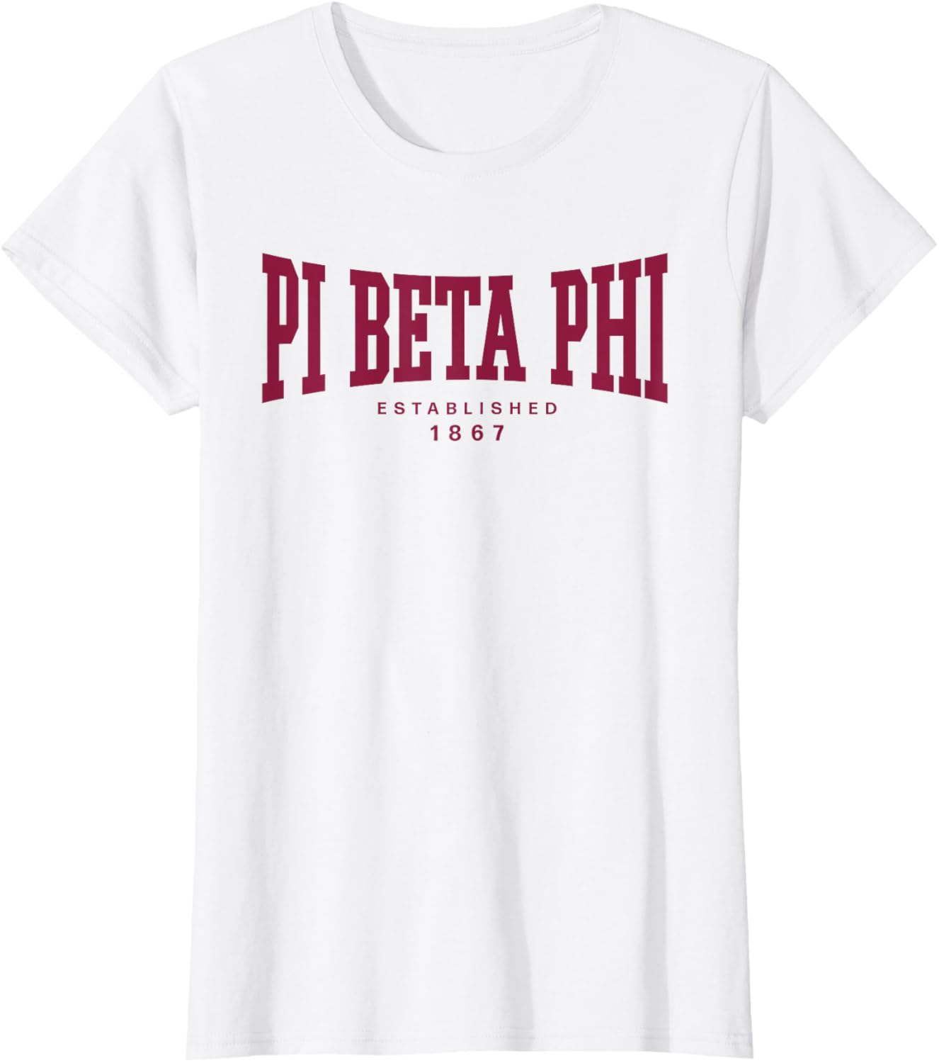 Pi Beta Phi Varsity Logo 1867 Wine T-Shirt for Comfortable Style - 8