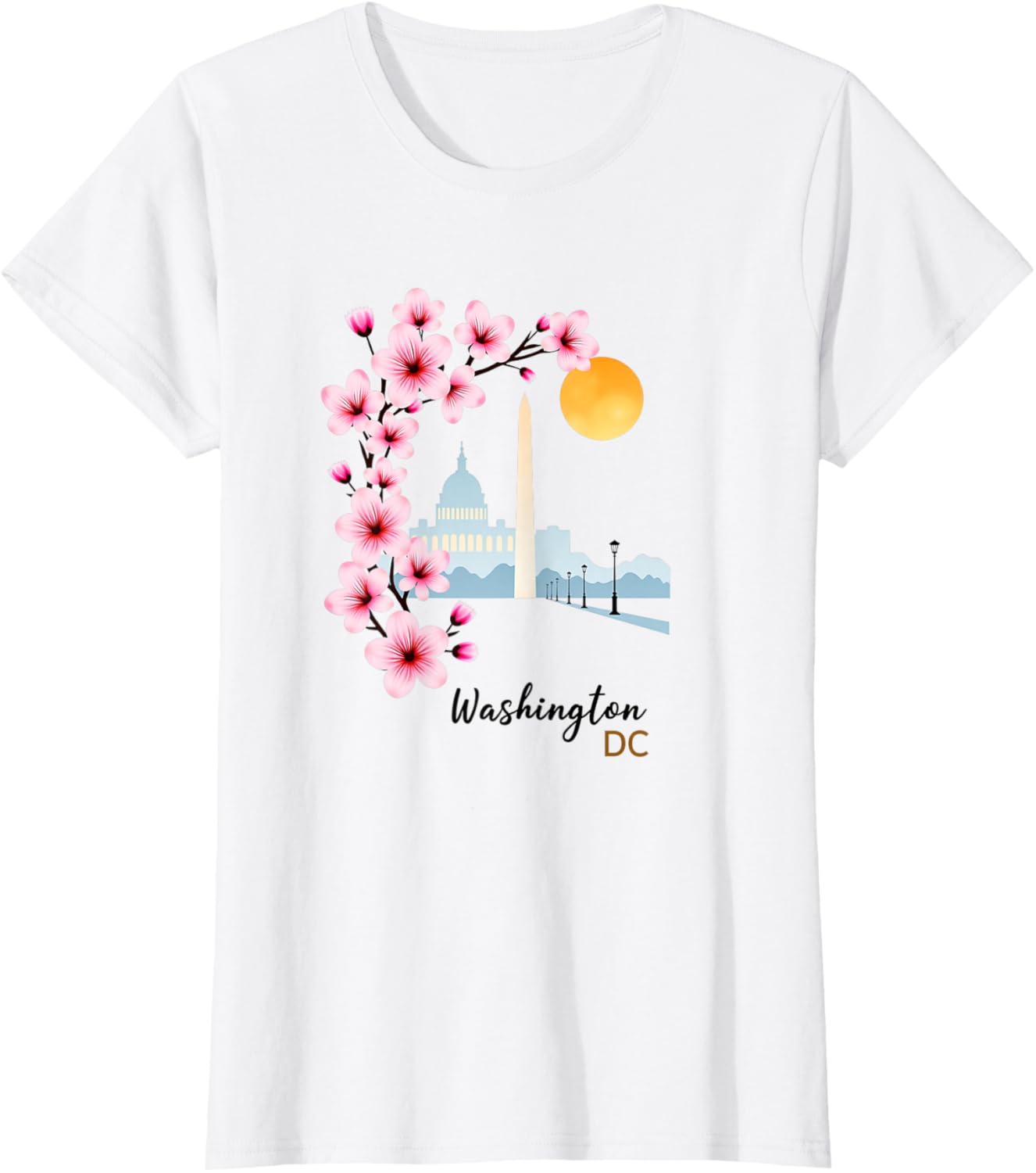 Retro Washington DC Pride Cherry Blossom T-Shirt for Vintage Lovers - 1