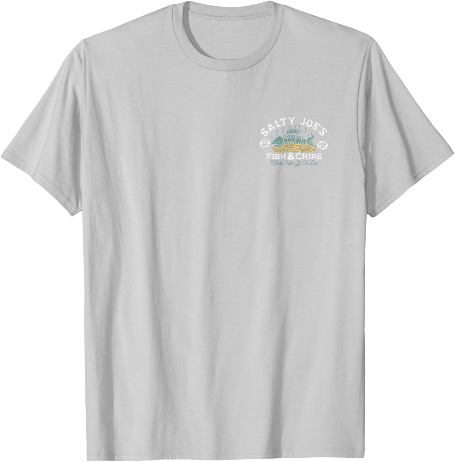 Salty Joe's Fish and Chips Logo Graphic T-Shirt for Casual Style Fans - 8