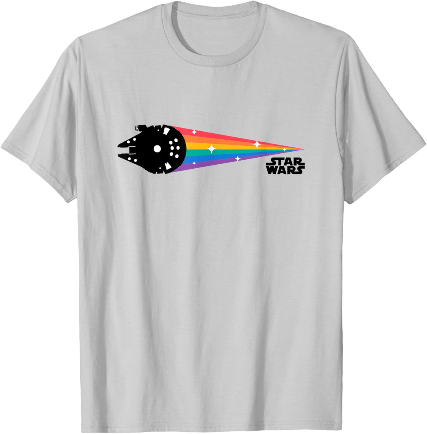 Star Wars Millennium Falcon Retro Rainbow Logo T-Shirt for Fans - 5
