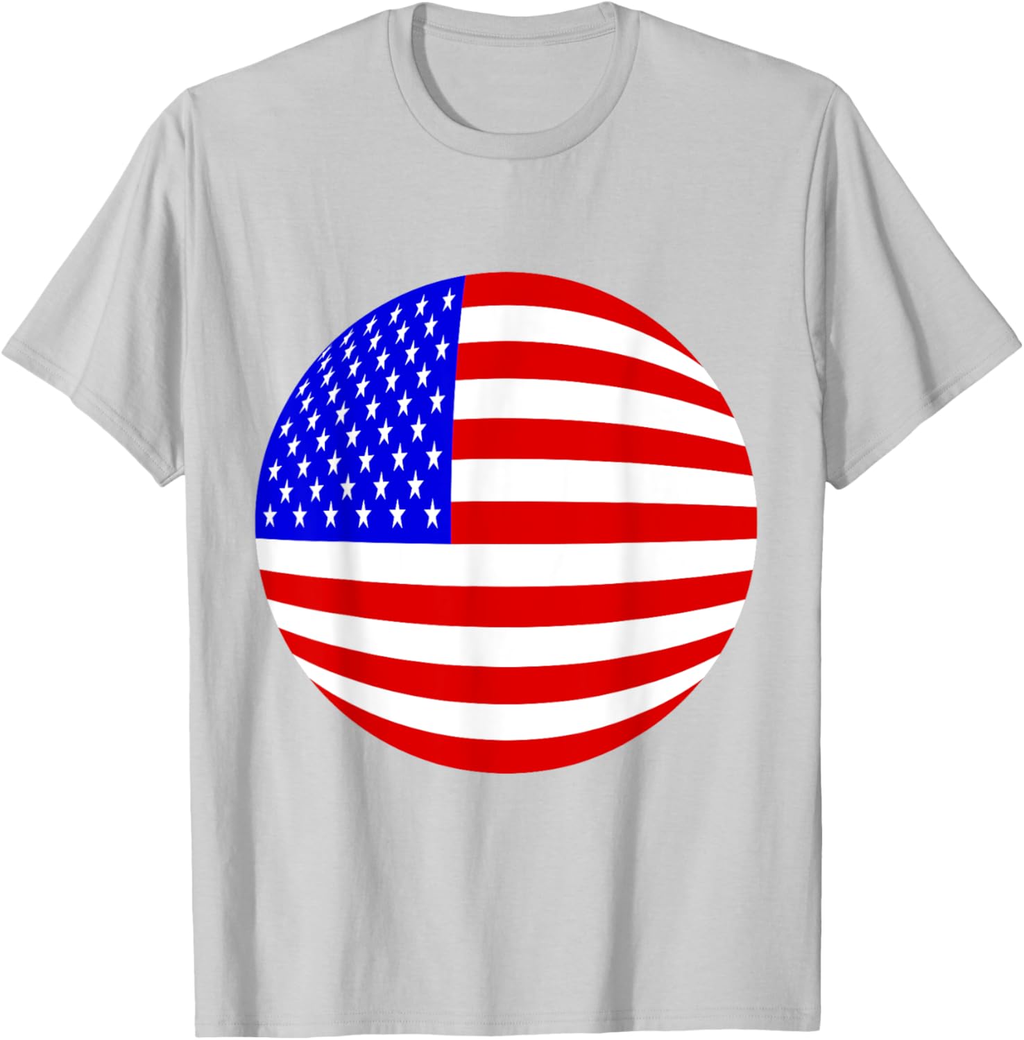 Patriotic American Flag T-Shirt with Stars and Stripes in Red and Blue - 11