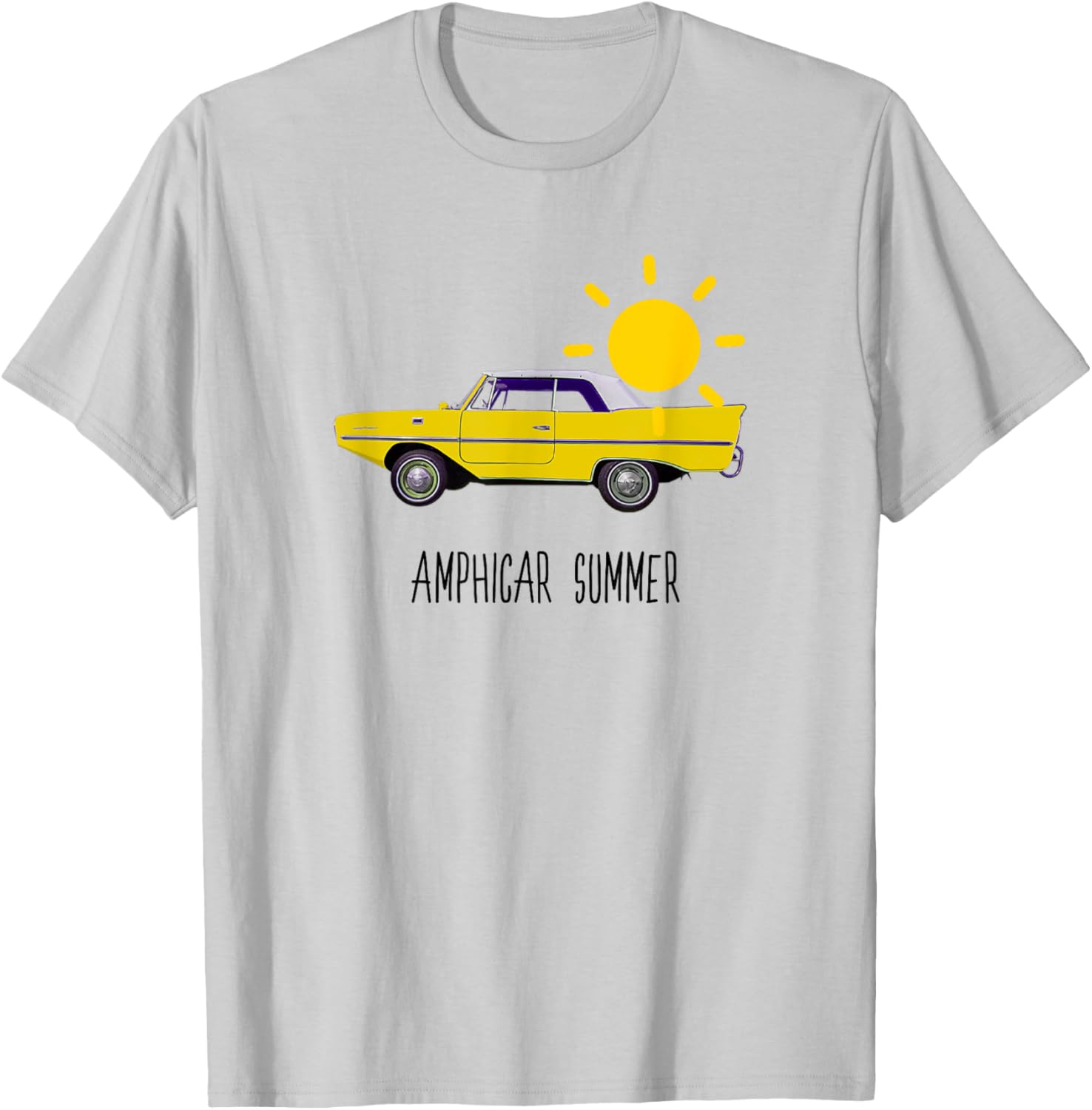 Yellow Amphicar Summer T-Shirt for Car Shows and Swim-ins Fun - 3