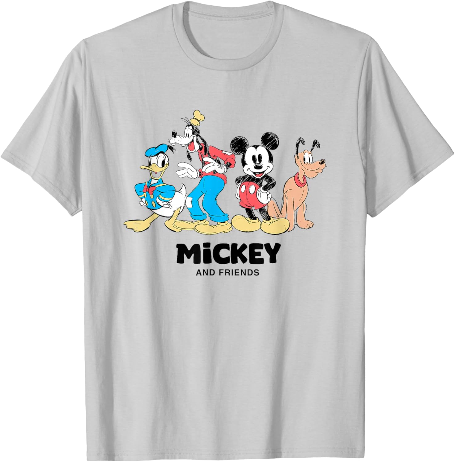 Retro Mickey and Friends T-Shirt Featuring Donald, Goofy, and Pluto - 7