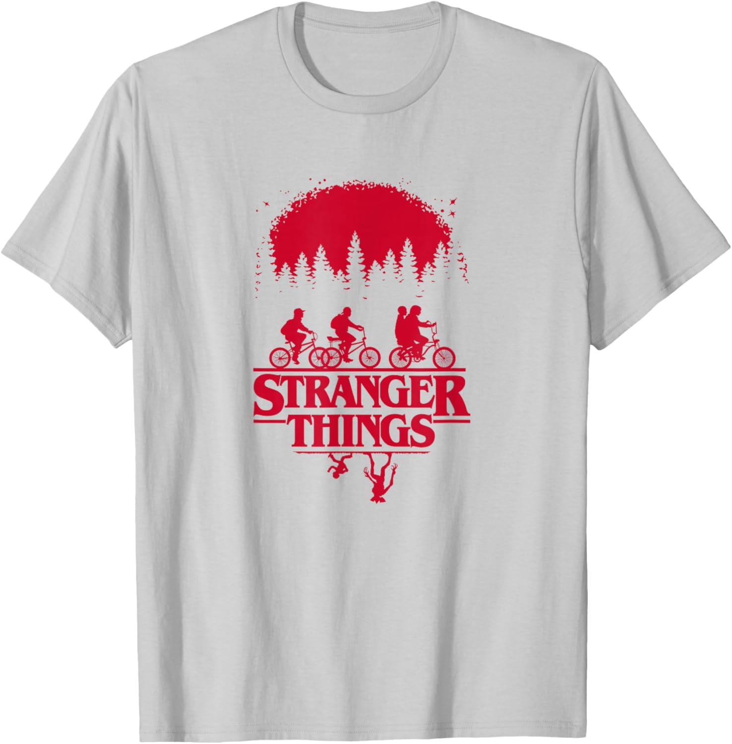 Stranger Things Upside Down Silhouette Group Shot T-Shirt for Fans - 12