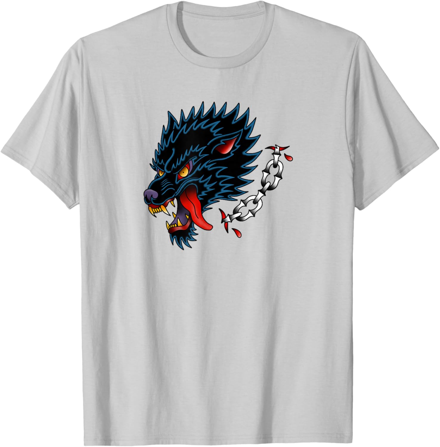 Old School Wolf Tattoo Design T-Shirt for Stylish Animal Lovers - 20