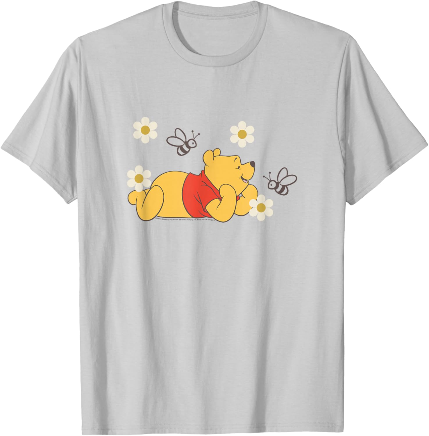 Winnie The Pooh Floral T-Shirt with Bees - Cute Nature-Inspired Apparel - 10