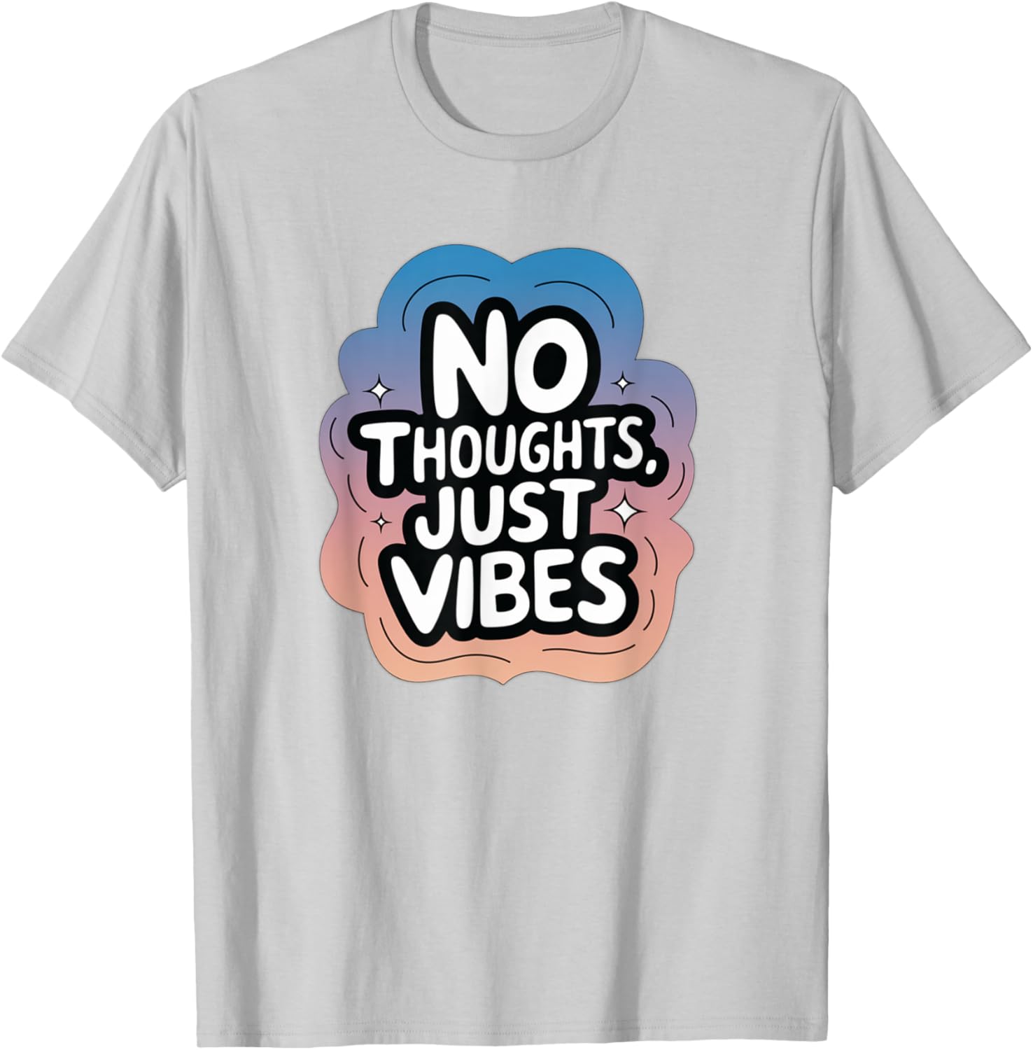 No Thoughts Just Vibes Gen Z Graphic T-Shirt for Trendy Casual Wear - 2