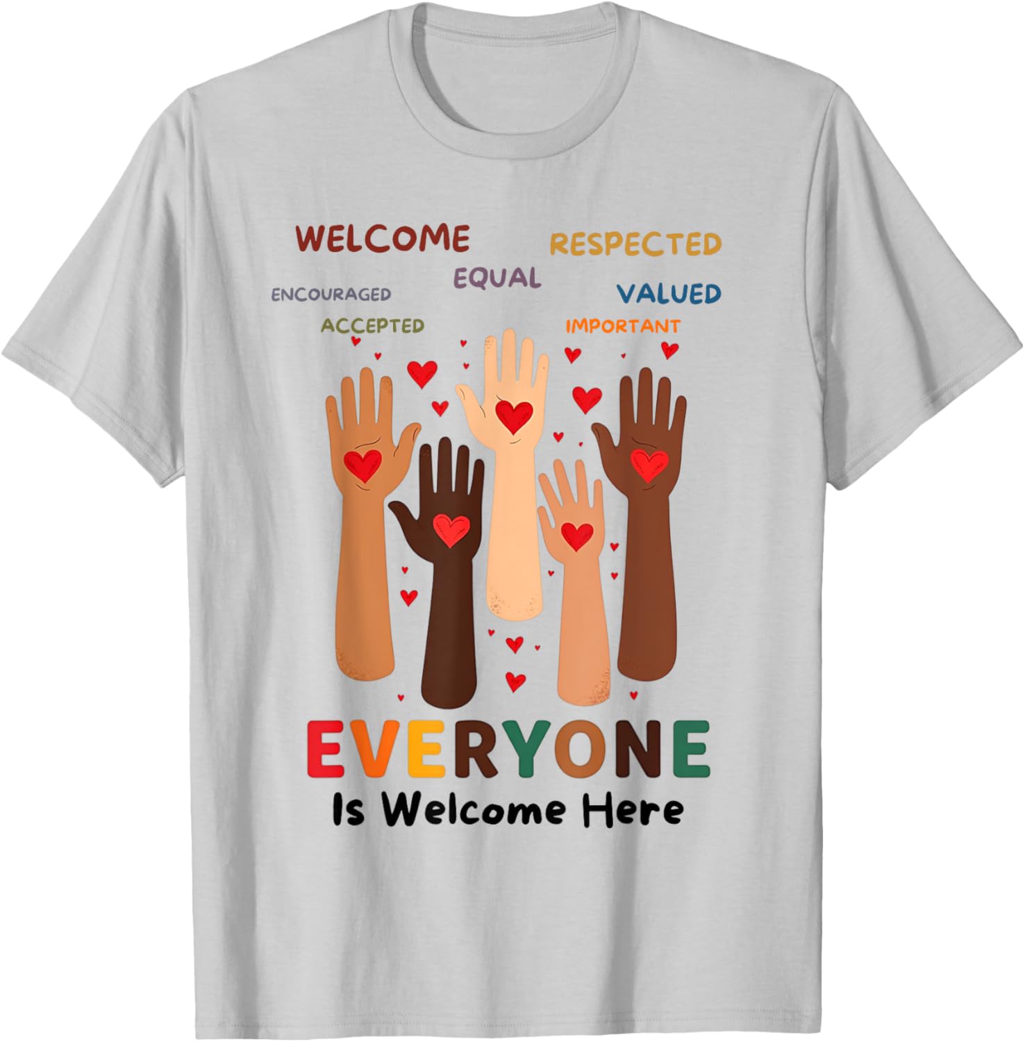 Idaho Teacher Fist Hand Support T-Shirt Everyone Is Welcome Here - 10