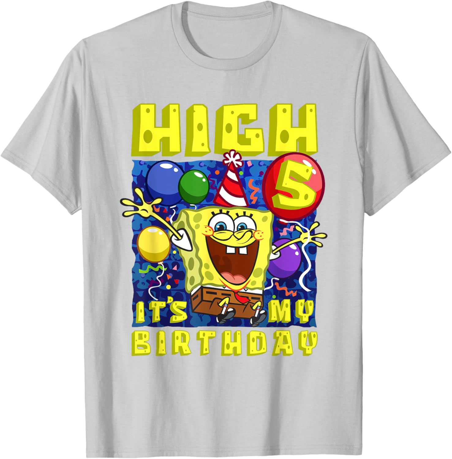 SpongeBob SquarePants Birthday T-Shirt for Boys and Girls Age 5 - 15