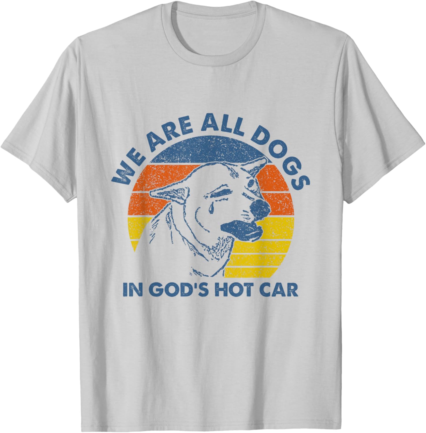 Sarcastic Dog Meme T-Shirt We Are All Dogs in God's Hot Car Humor - 8