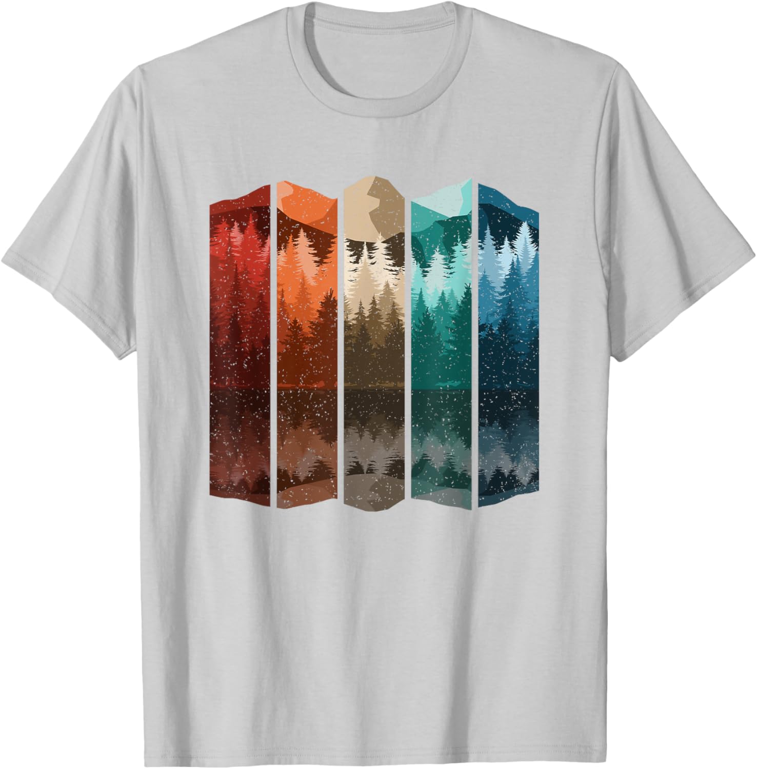 Vintage Mountain Forest Tree T-Shirt for Men - Retro Nature Style Apparel - 8