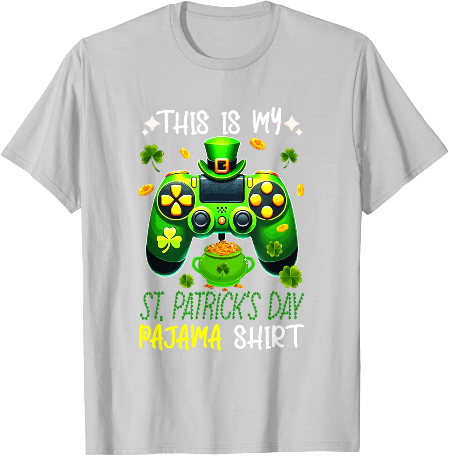 St. Patrick's Day Gamer T-Shirt - Fun Pyjama Shirt for Gaming Enthusiasts - 12