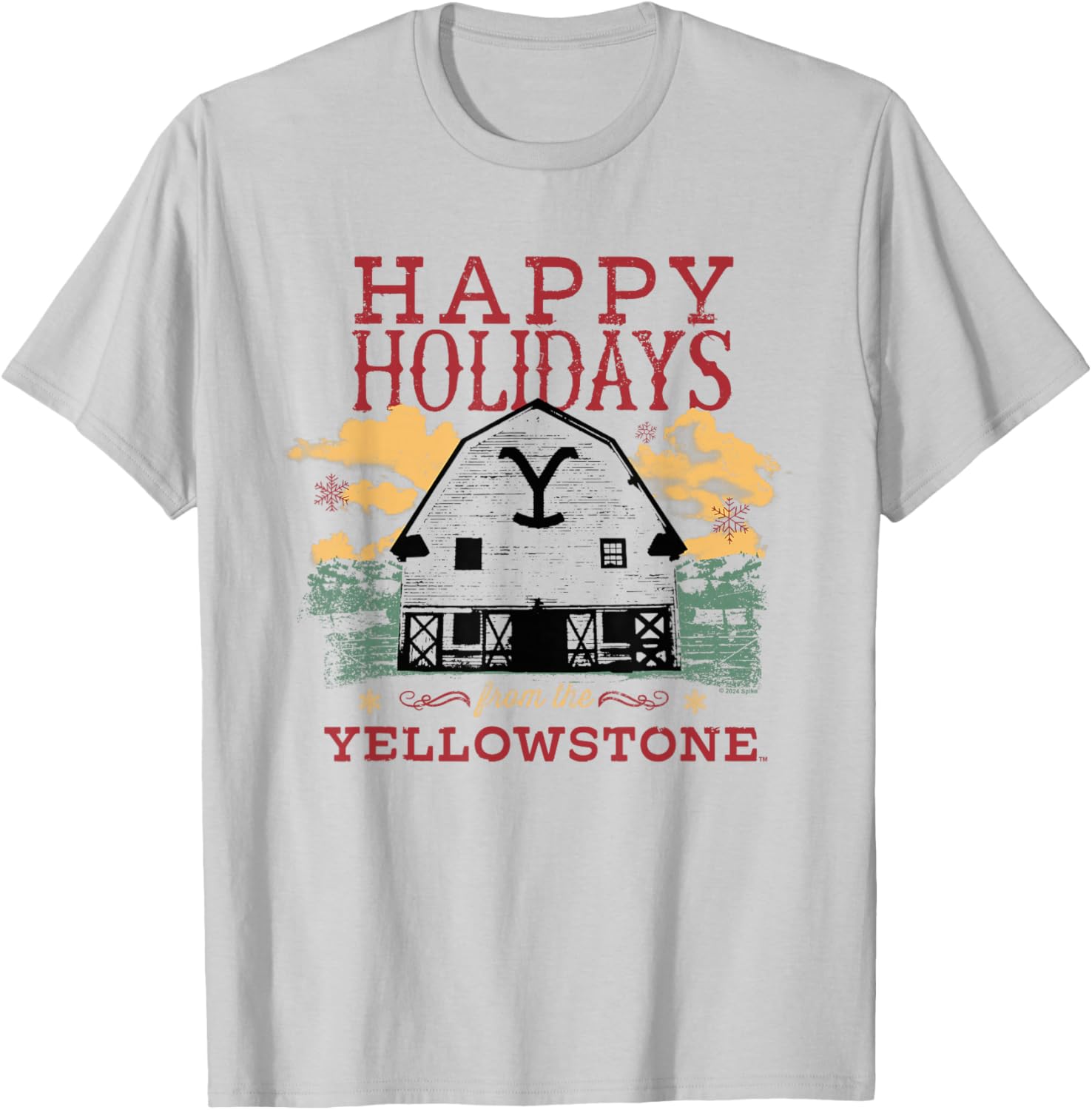 Yellowstone Christmas Happy Holidays Light T-Shirt for Festive Fun - 3