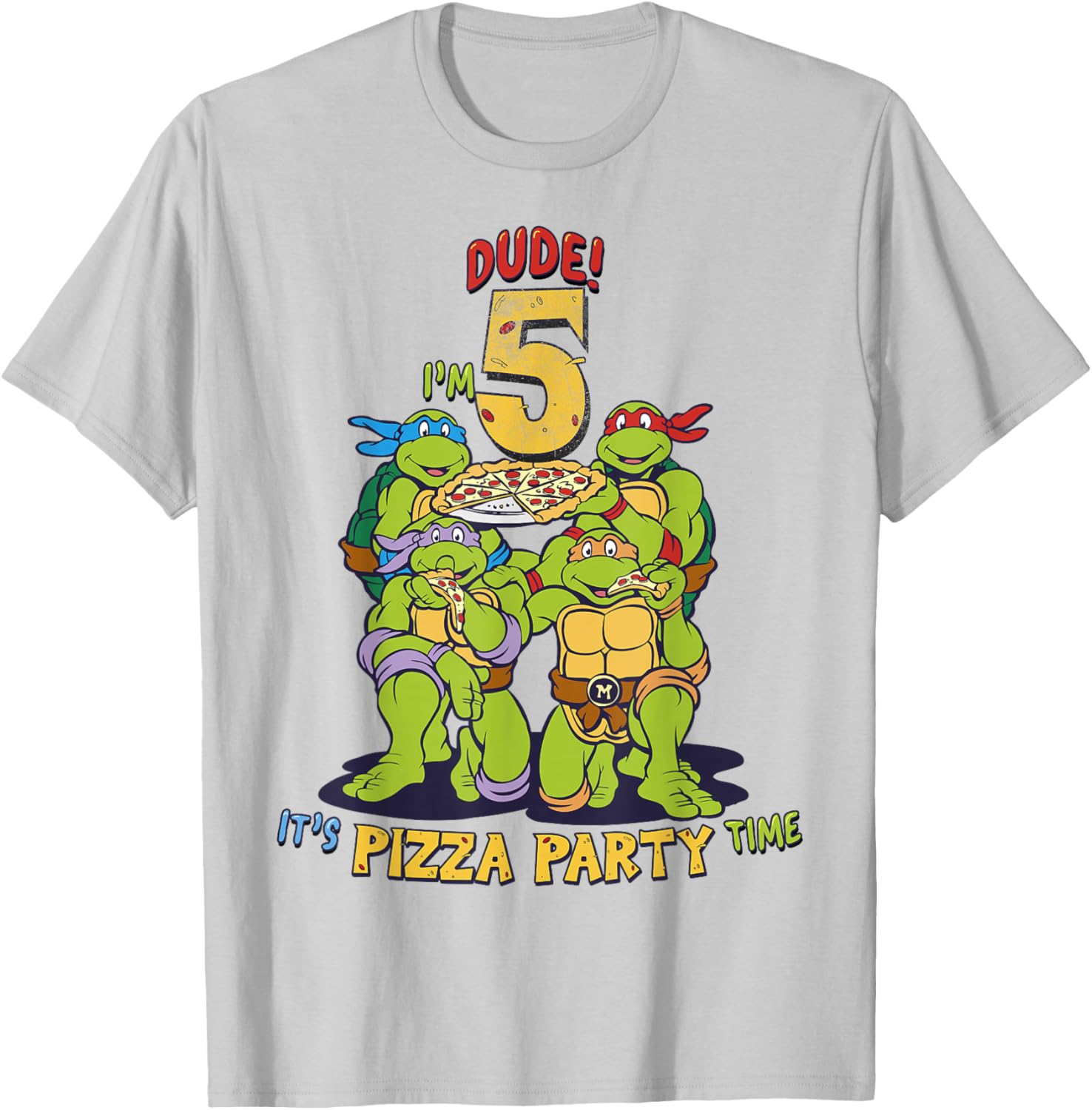 Teenage Mutant Ninja Turtles Pizza Party T-Shirt for Boys Age 5 - 3