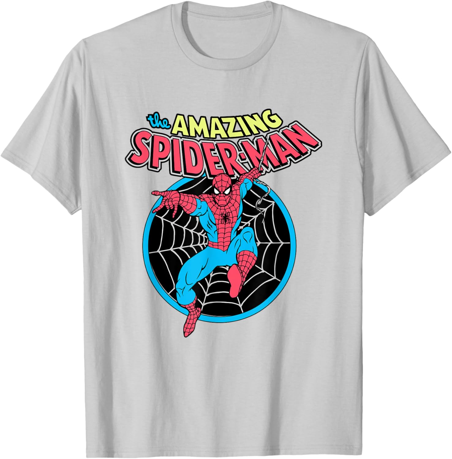 Vintage Spider-Man Web Circle T-Shirt for Marvel Comics Fans - 7