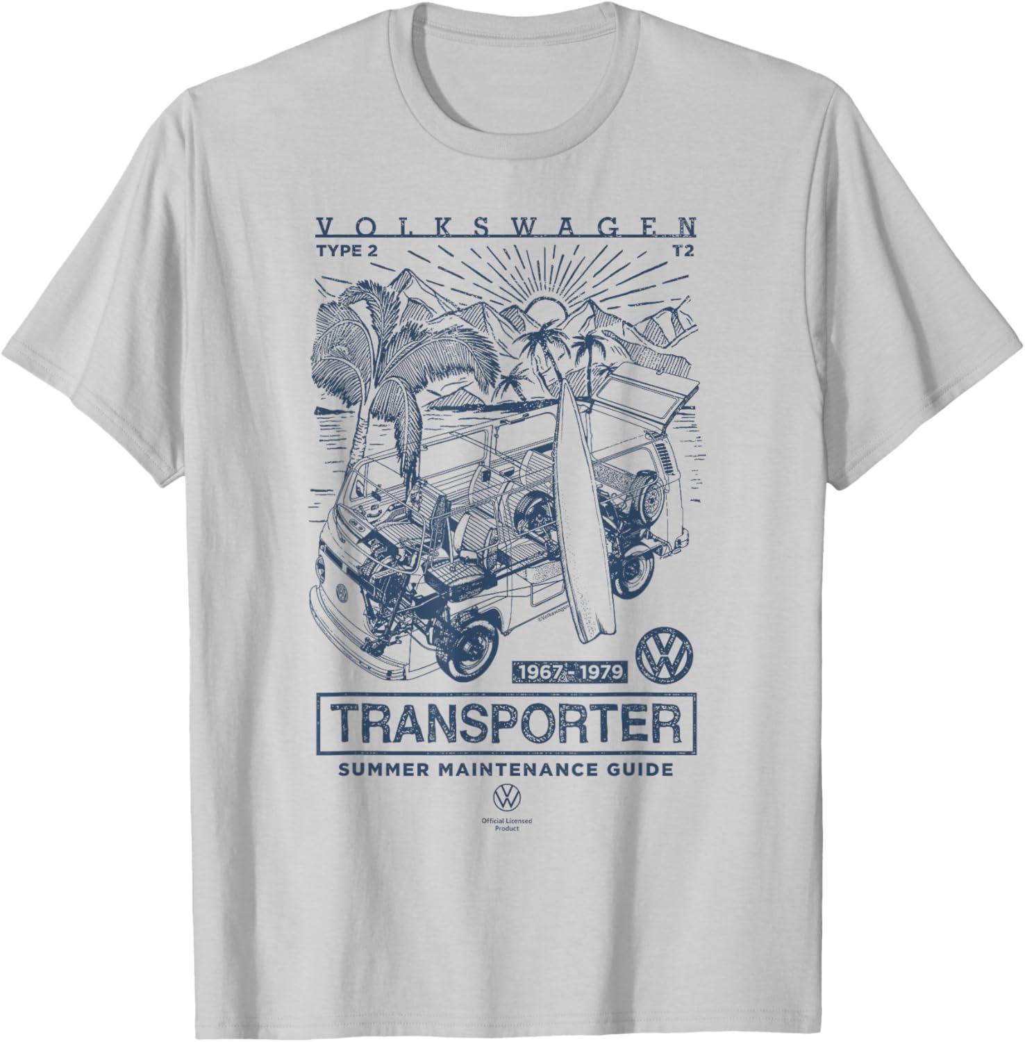 Volkswagen Type 2 T2 Transporter Summer Maintenance Guide T-Shirt - 1