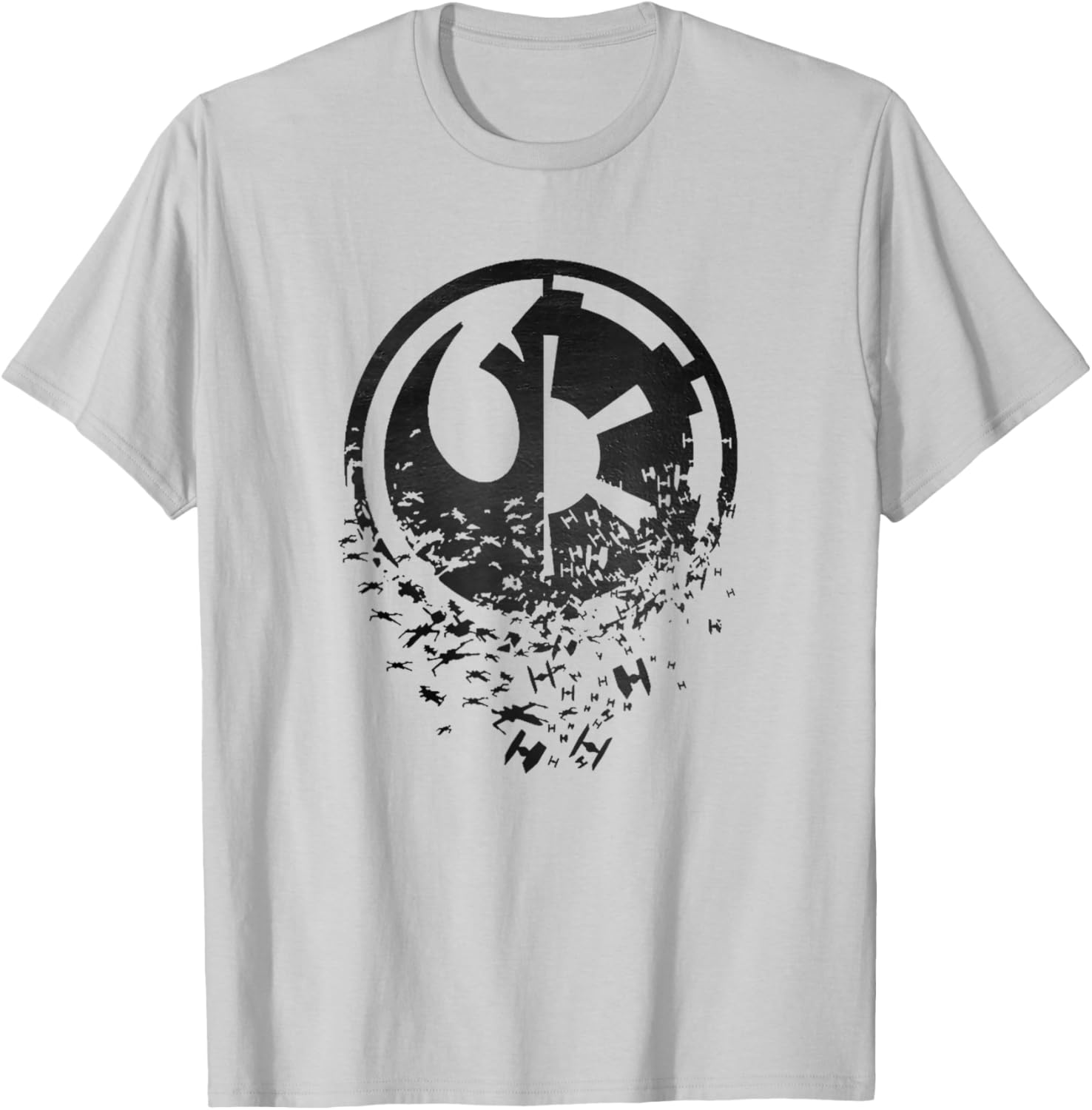 Star Wars Rebel Alliance versus Galactic Empire Split T-Shirt for Fans - 1