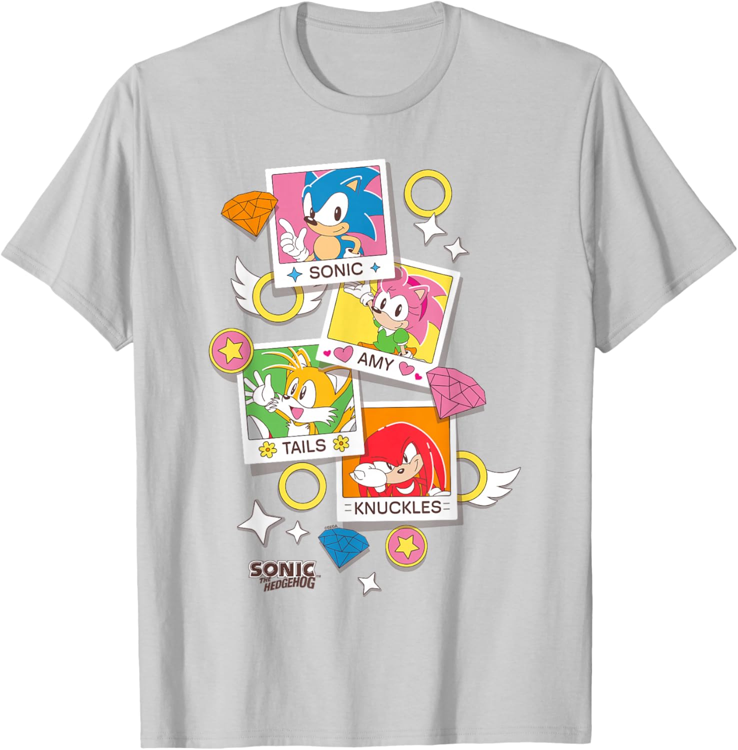Sonic The Hedgehog Polaroid T-Shirt with Big Chest Logo for Fans - 3