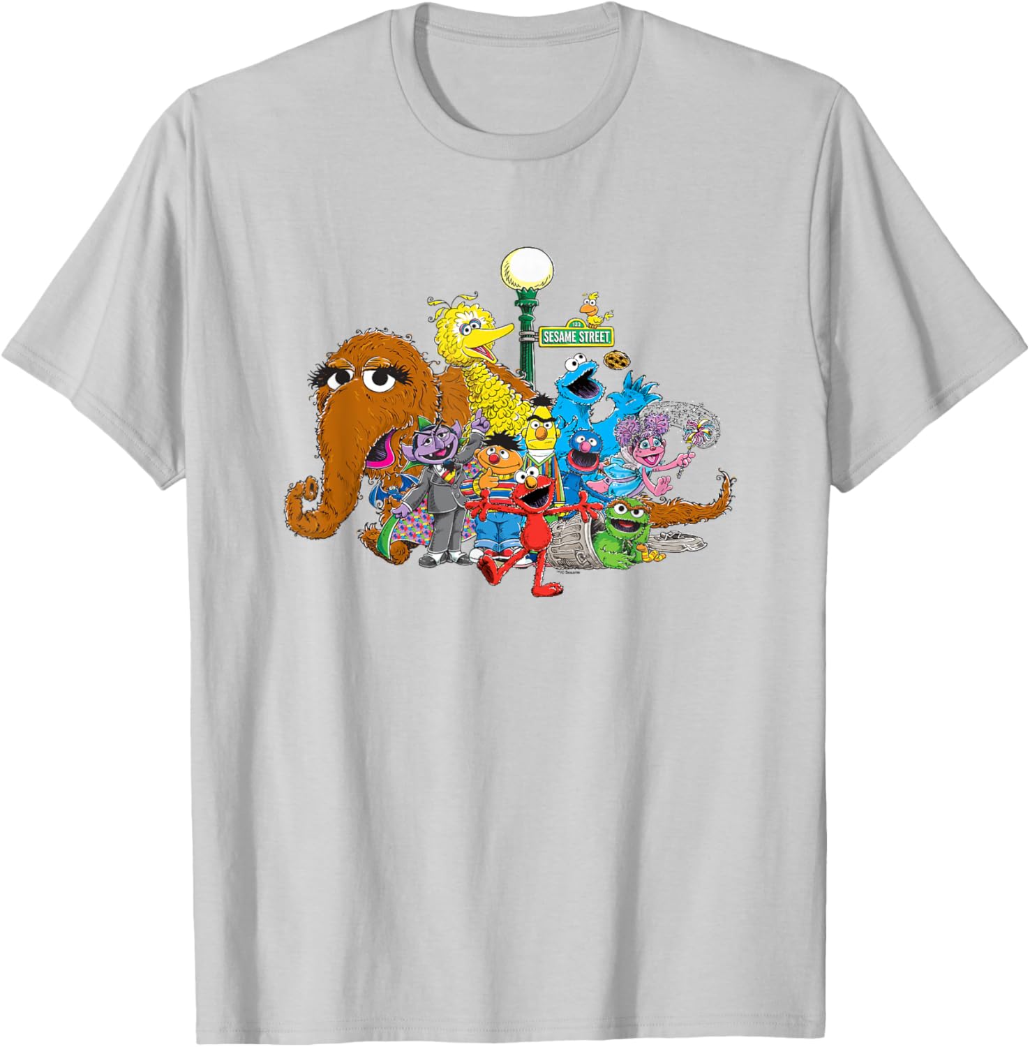 Sesame Street Group Street Light T-Shirt for Kids and Adults Fun Wear - 7