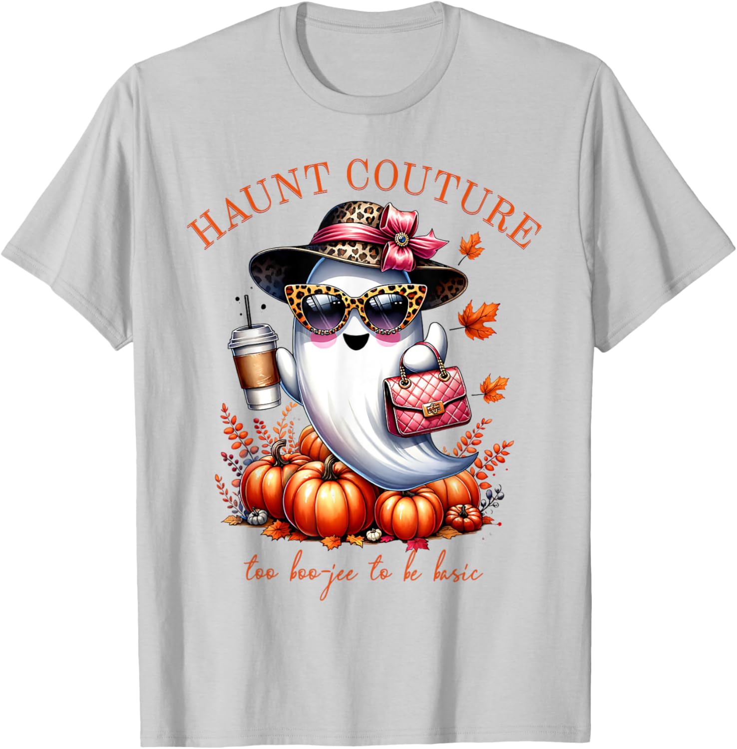 Haunt Couture Too Boojee to be Basic Funny Ghost Halloween T-Shirt - 11
