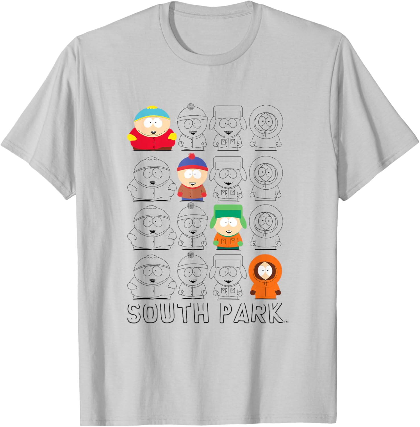 South Park Diagonal Character Box Up T-Shirt for Fun Stylish Fans - 6