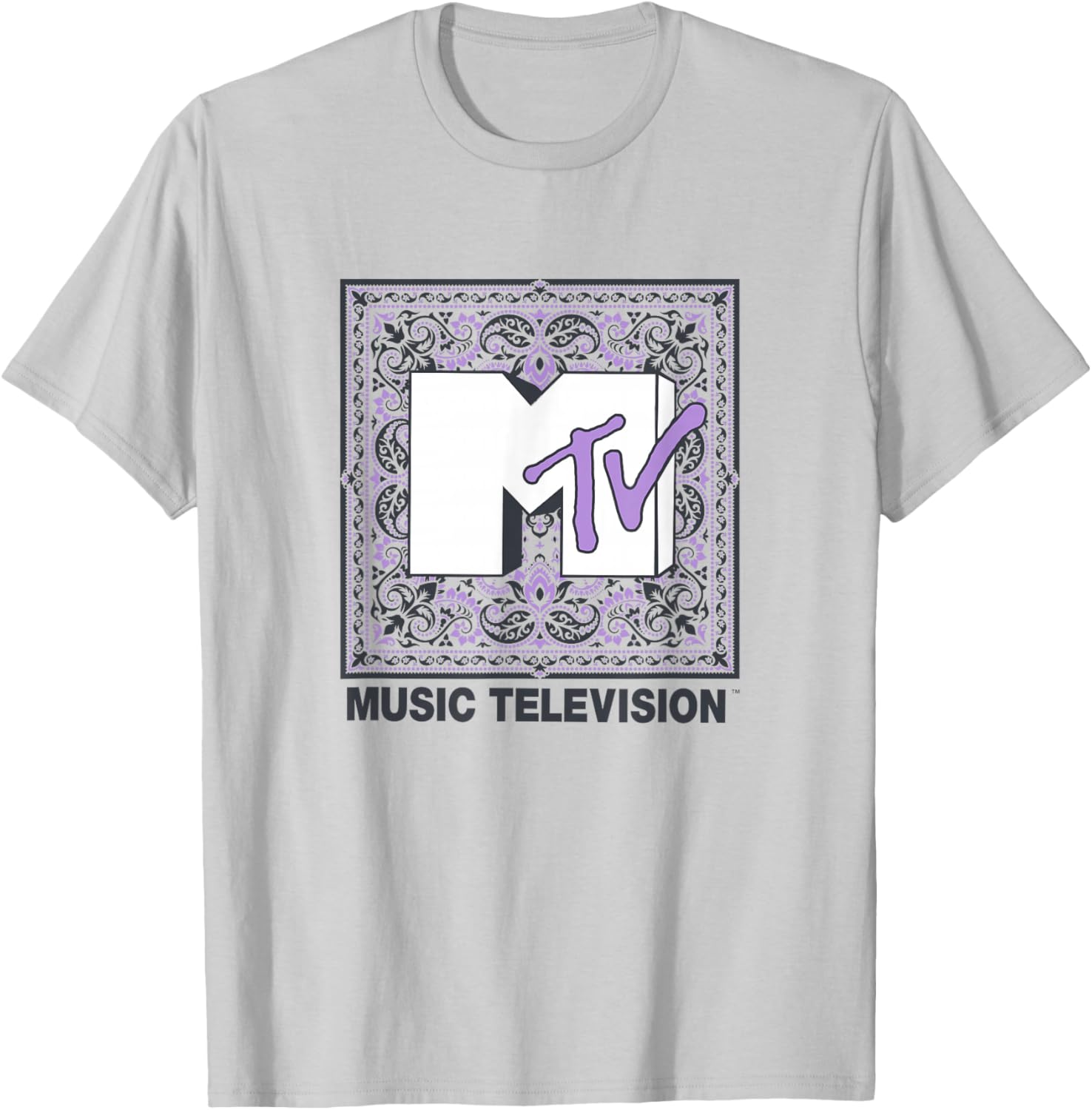 Vintage MTV Purple Paisley Logo T-Shirt for Trendy Music Lovers - 8