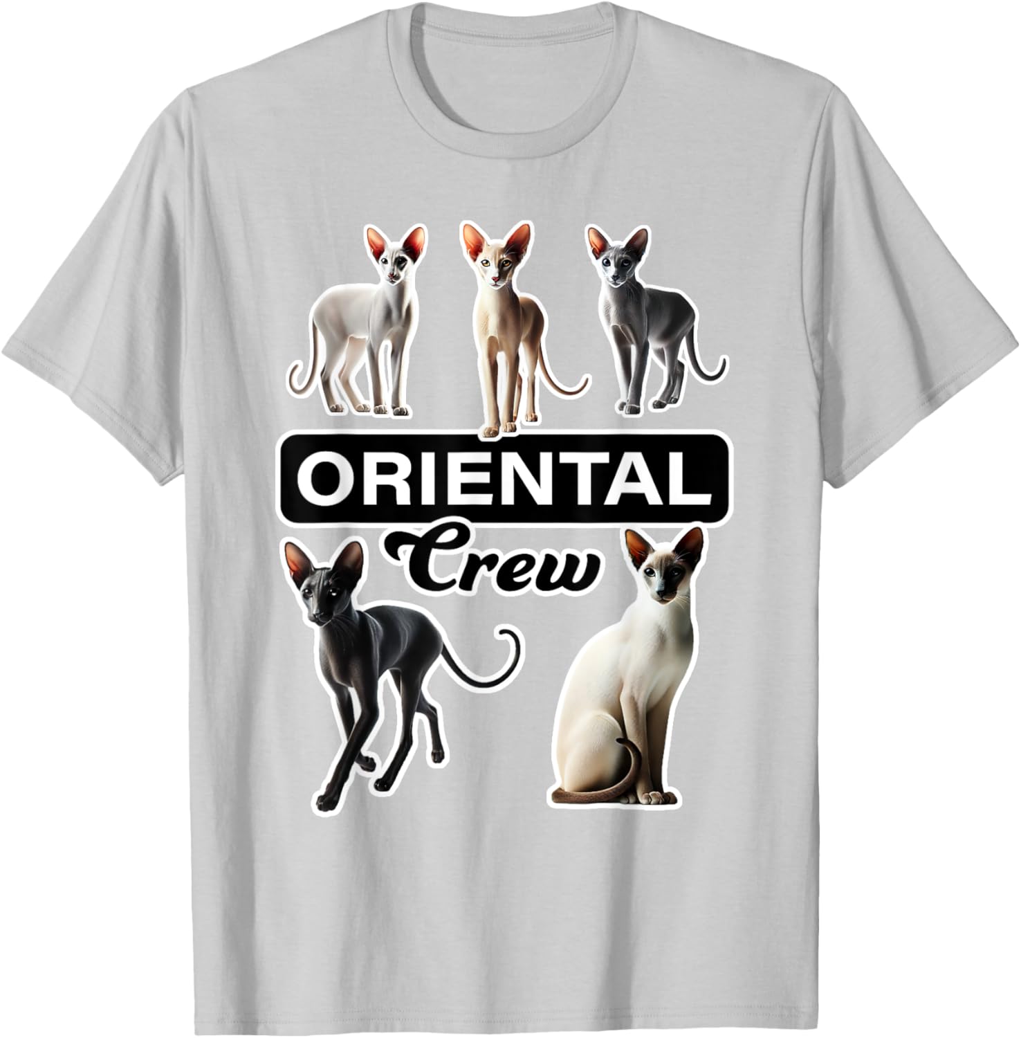 Oriental Cat Crew T-Shirt for Cat Lovers - Stylish and Comfortable Wear - 20