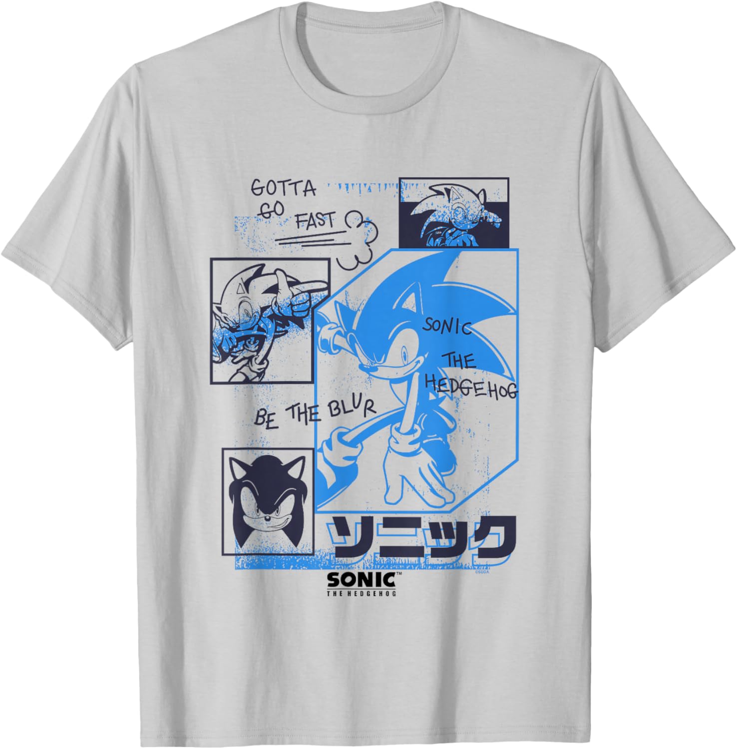 Sonic The Hedgehog Gotta Go Fast Vintage Sketch T-Shirt for Fans - 1