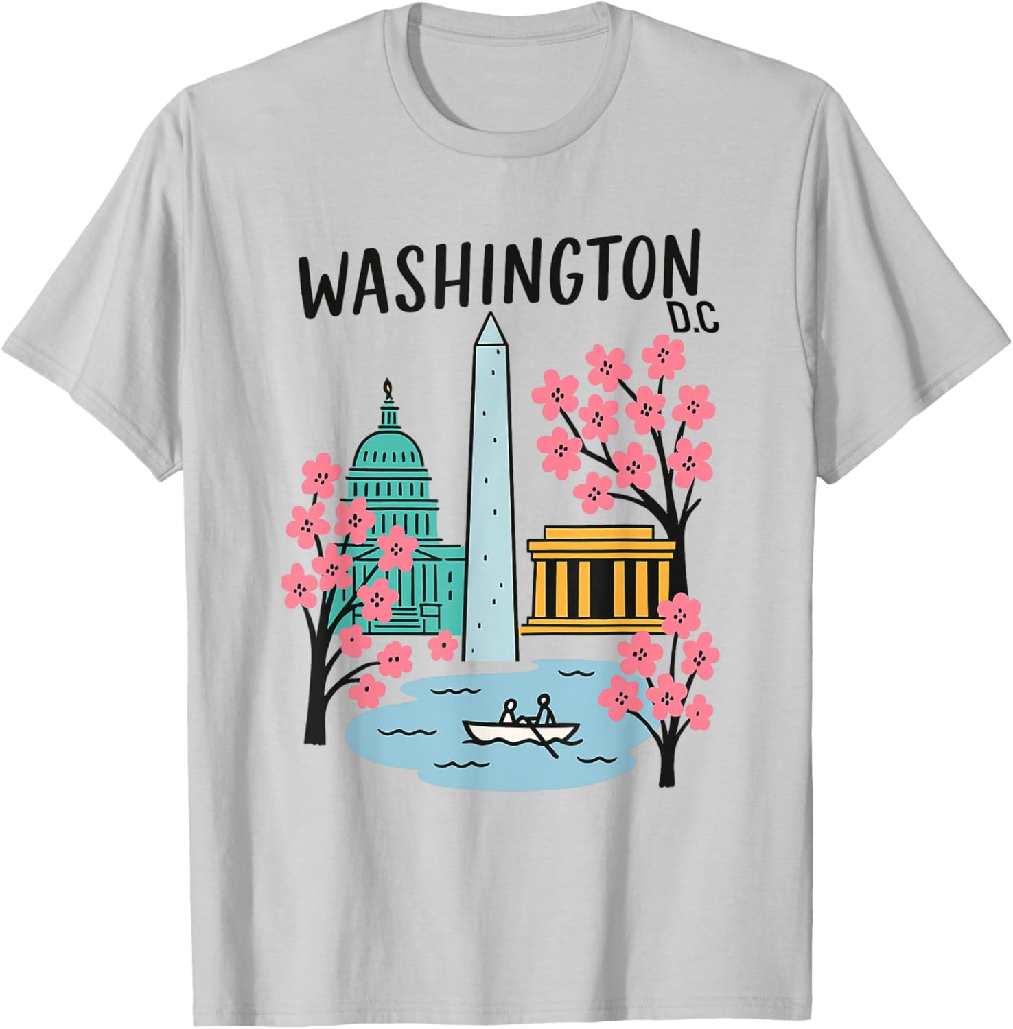 Washington DC Cherry Blossoms Art T-Shirt for Nature Lovers and Travelers - 5