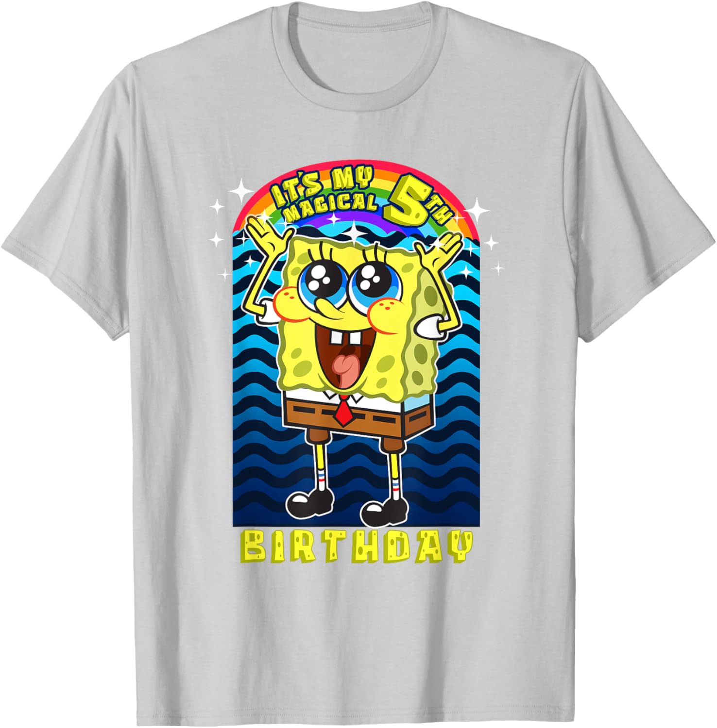 SpongeBob SquarePants Magical 5th Birthday Gift T-Shirt for Kids - 16