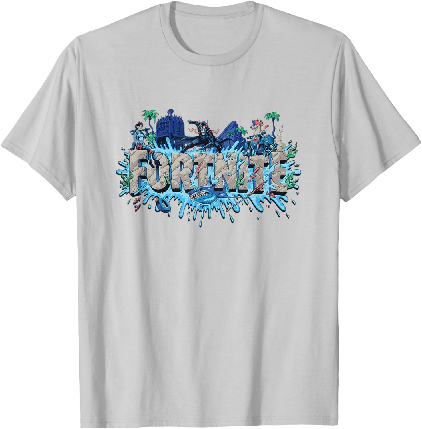 Stylish Fortnite Shark Logo T-Shirt for Gaming Enthusiasts - 5