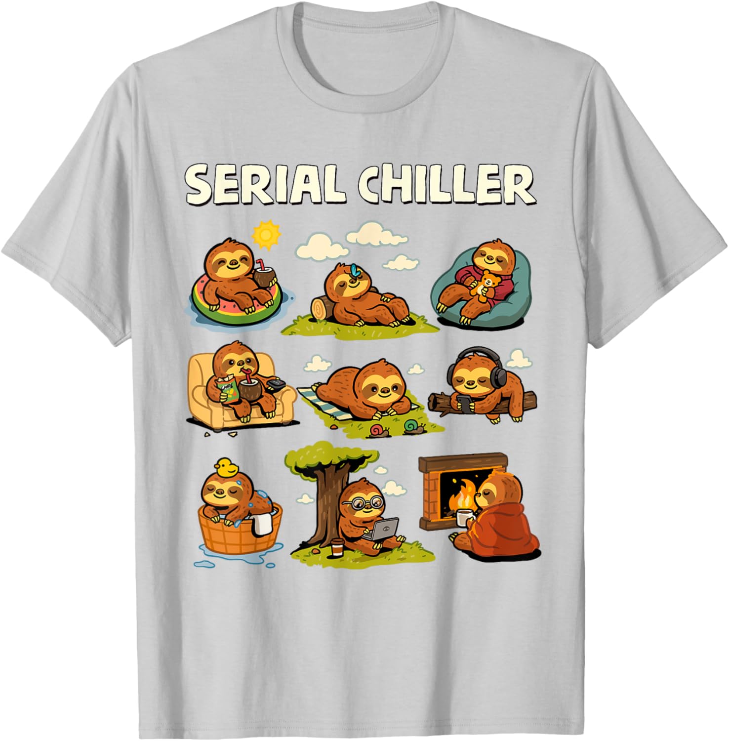 Serial Sloth Chiller T-Shirt for Relaxed Retirement and Lazy Days - 3