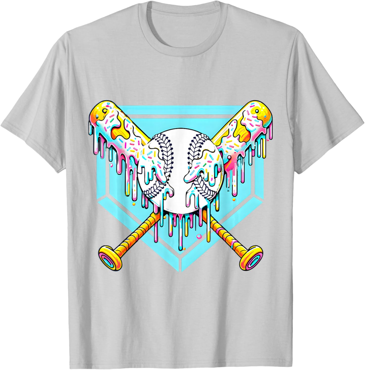 Youth Baseball Drip Ice Cream T-Shirt Fun Apparel for Young Athletes - 5